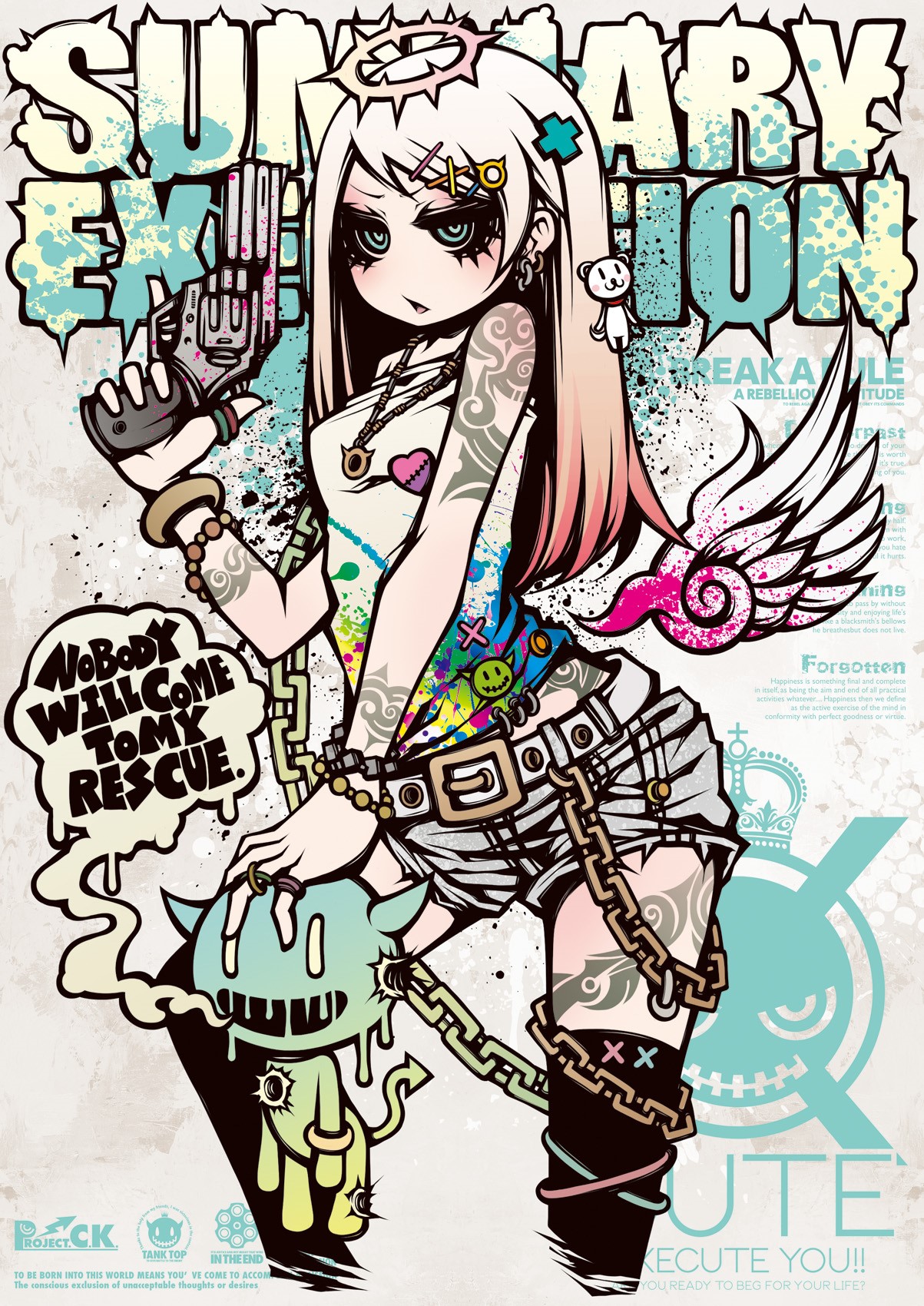 Summary Emotion Anime Girl with Gun HD Phone Wallpaper