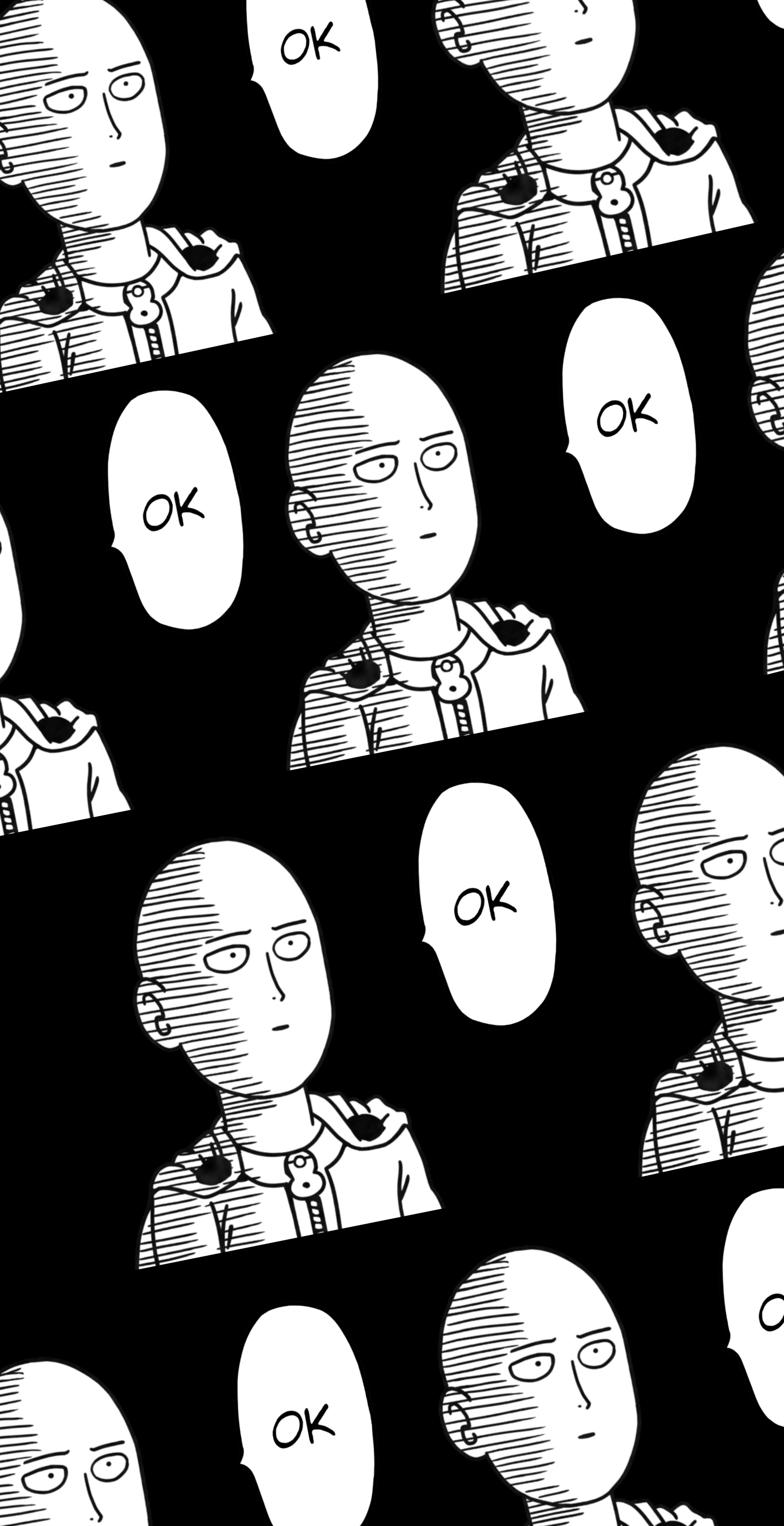 Saitama from One-Punch Man repeating 'OK' HD Phone Wallpaper