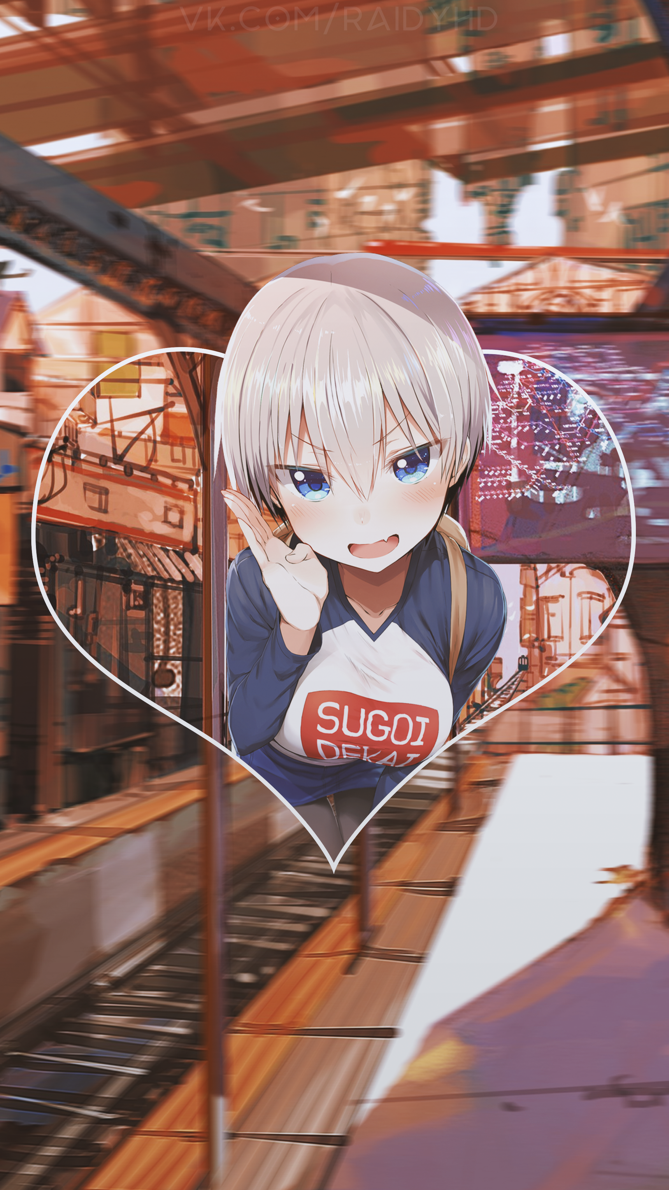 Uzaki-chan Wants to Hang Out! anime girl on train HD Phone Wallpaper