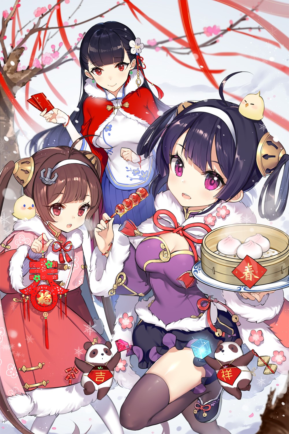 Azur Lane girls celebrating Chinese New Year HD Phone Wallpaper