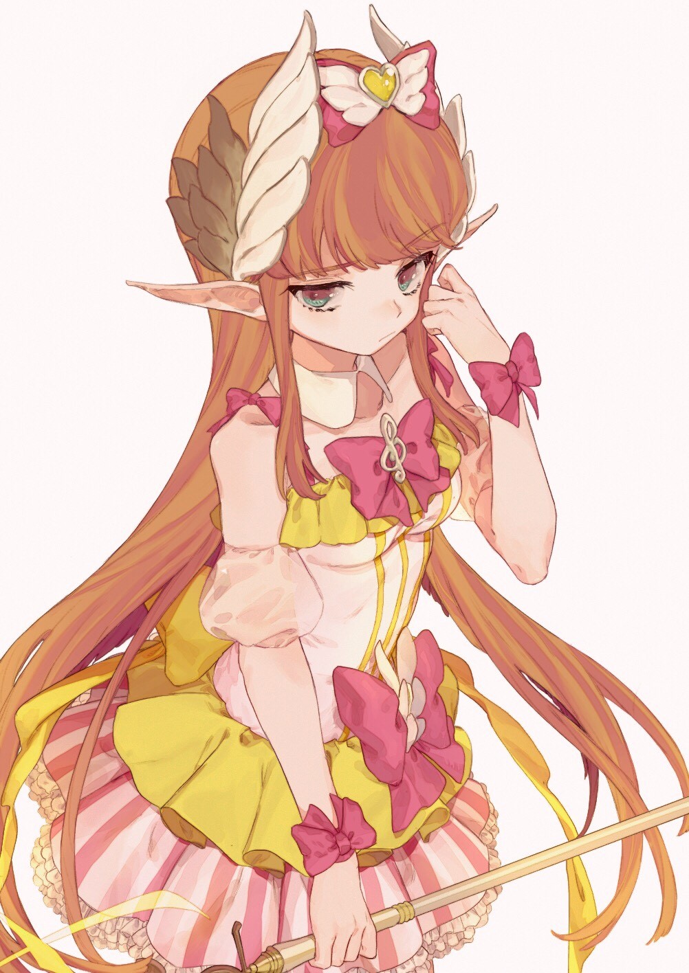 Anime girl with long hair and elf ears HD Phone Wallpaper
