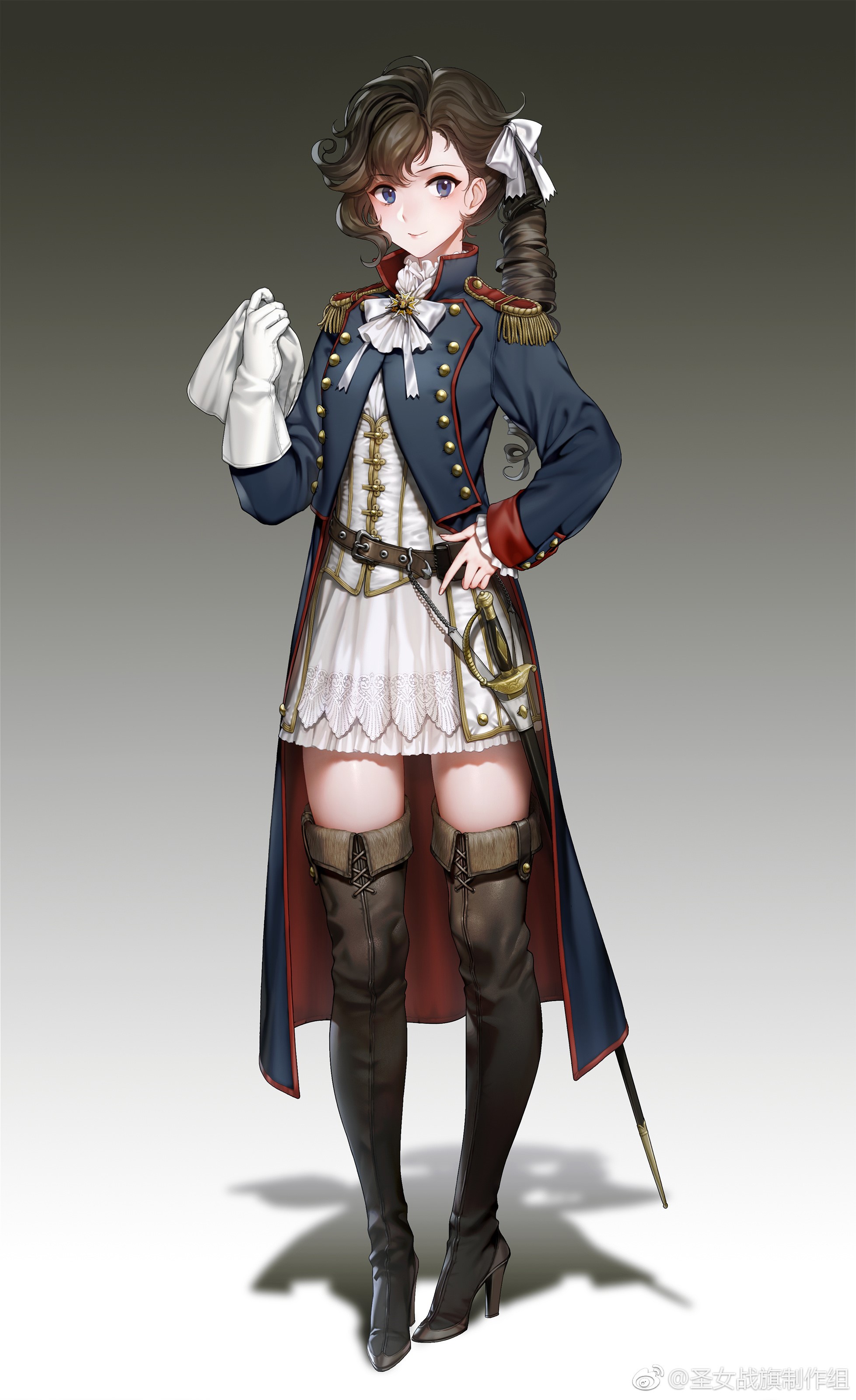 Woman in military uniform holding a handkerchief HD Phone Wallpaper