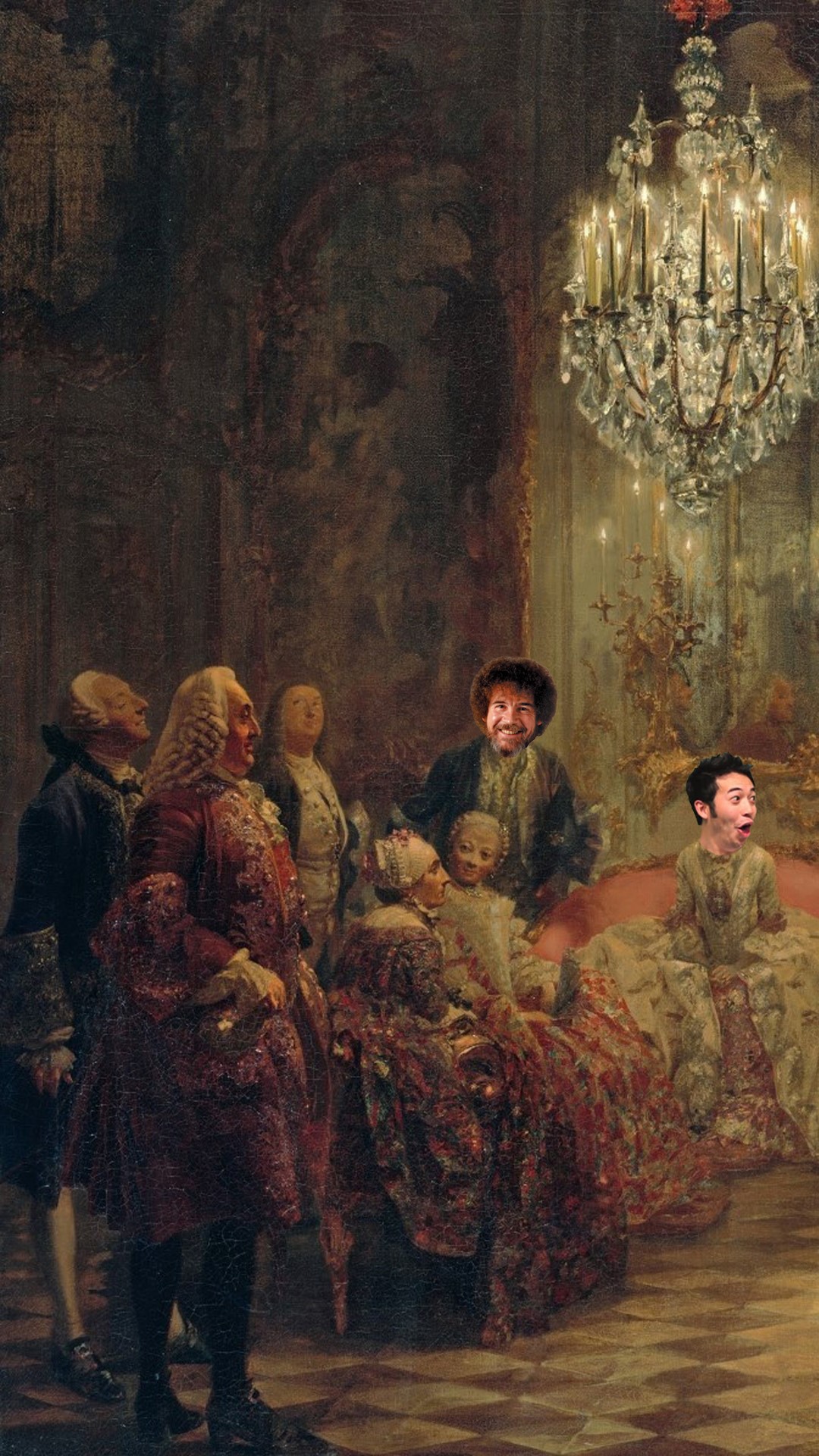 Artwork with Bob Ross and Twitch streamer HD Phone Wallpaper