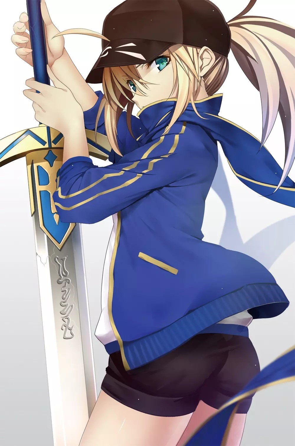 Saber from Fate/Stay Night with a sword HD Phone Wallpaper