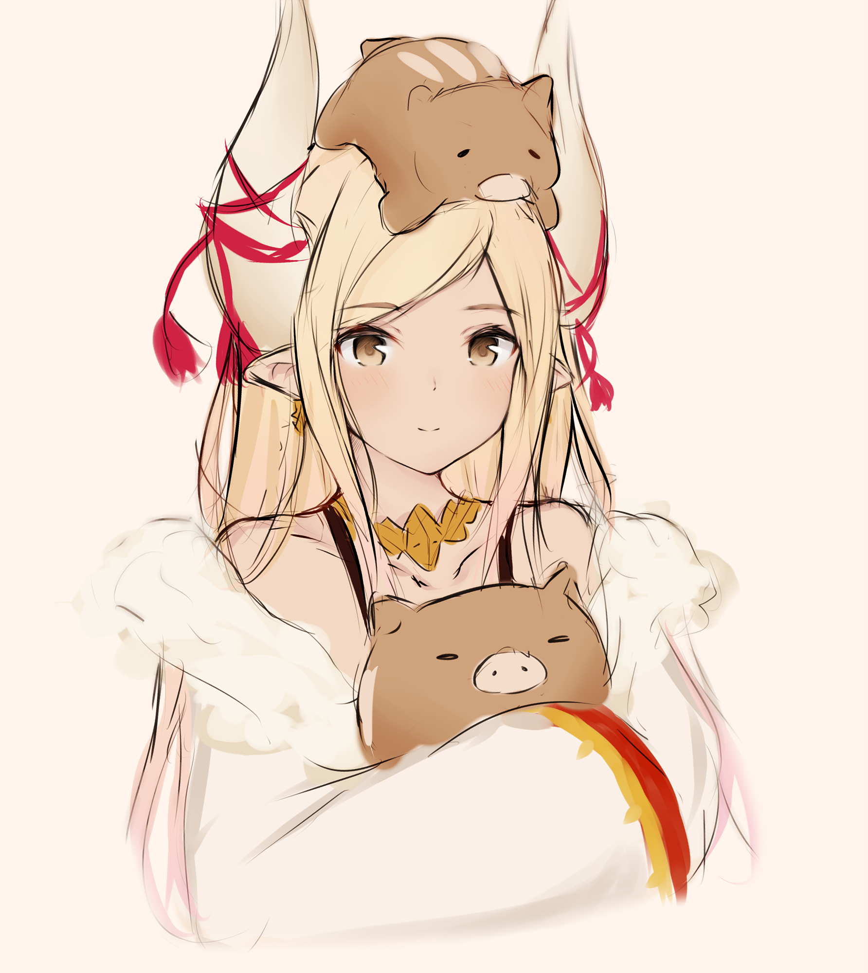 Kubira from Granblue Fantasy with boars HD Phone Wallpaper