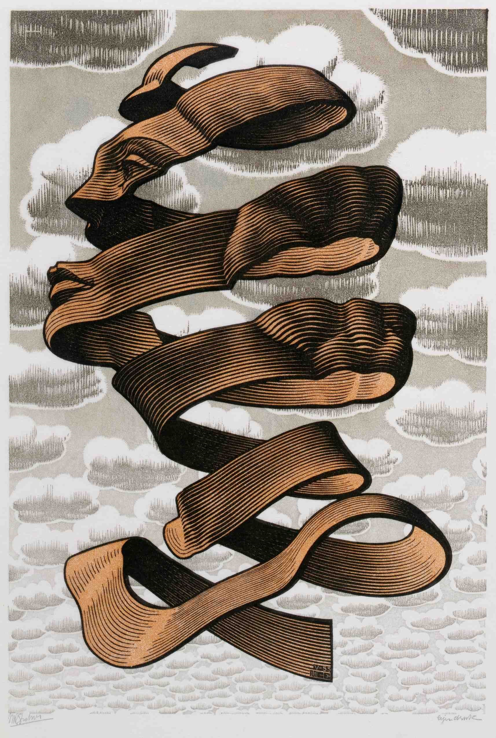 Ribbon with Faces by M.C. Escher HD Phone Wallpaper