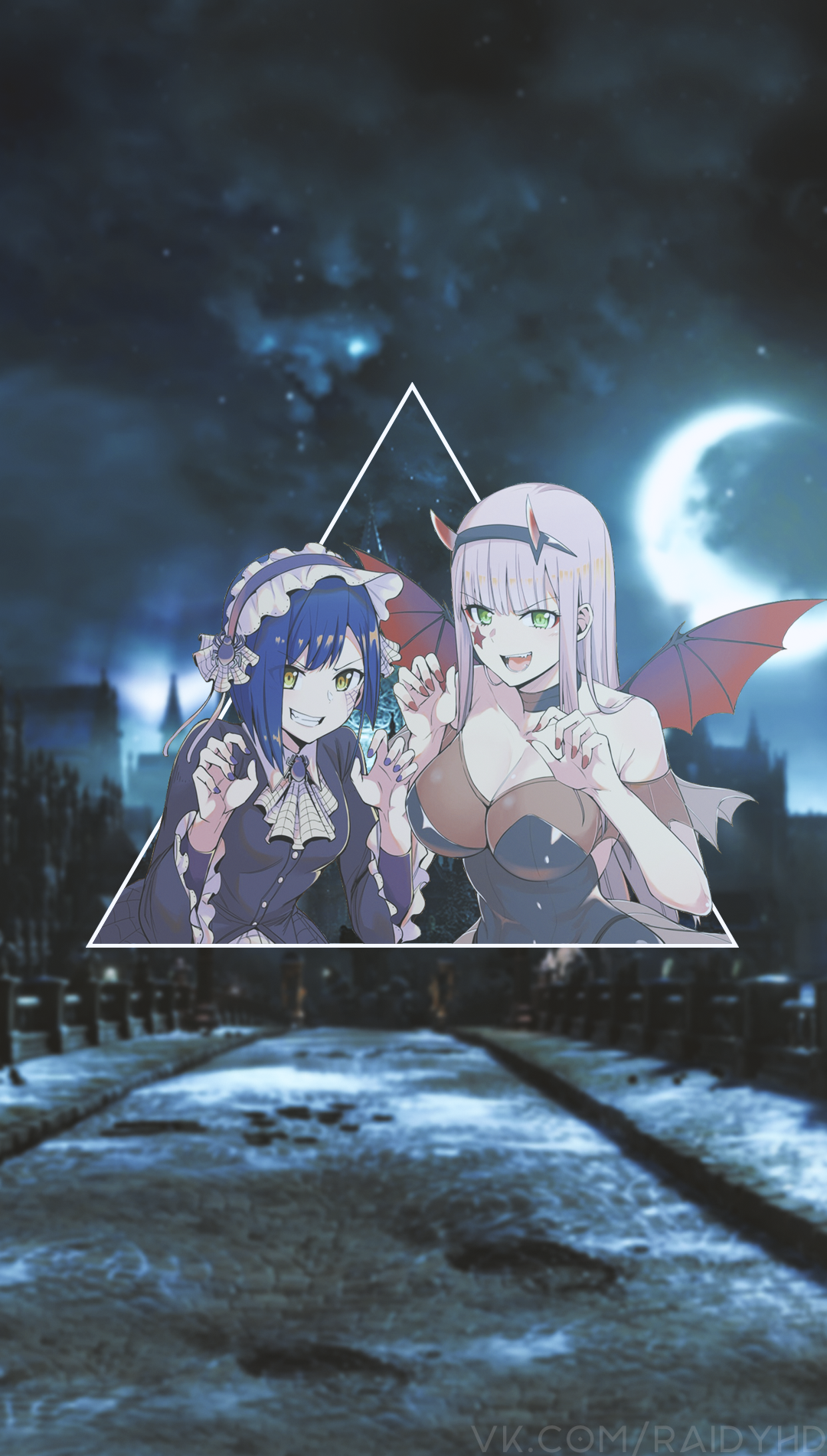 Zero Two and Ichigo from Darling in the FranXX HD Phone Wallpaper