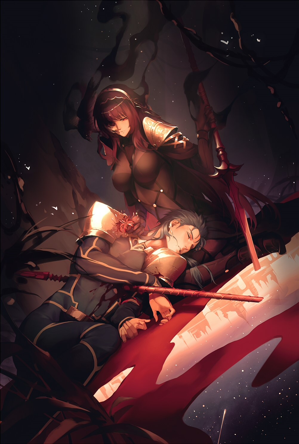 Scathach and Lancer from Fate/Grand Order HD Phone Wallpaper