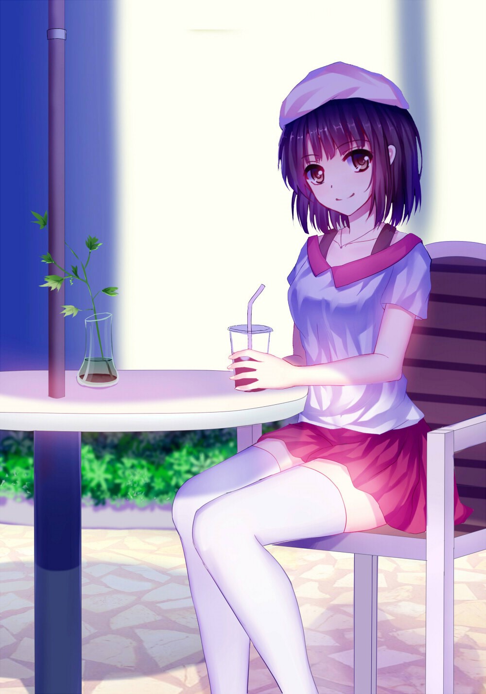 Megumi Kato from Saekano: How to Raise a Boring Girlfriend sitting at a table HD Phone Wallpaper