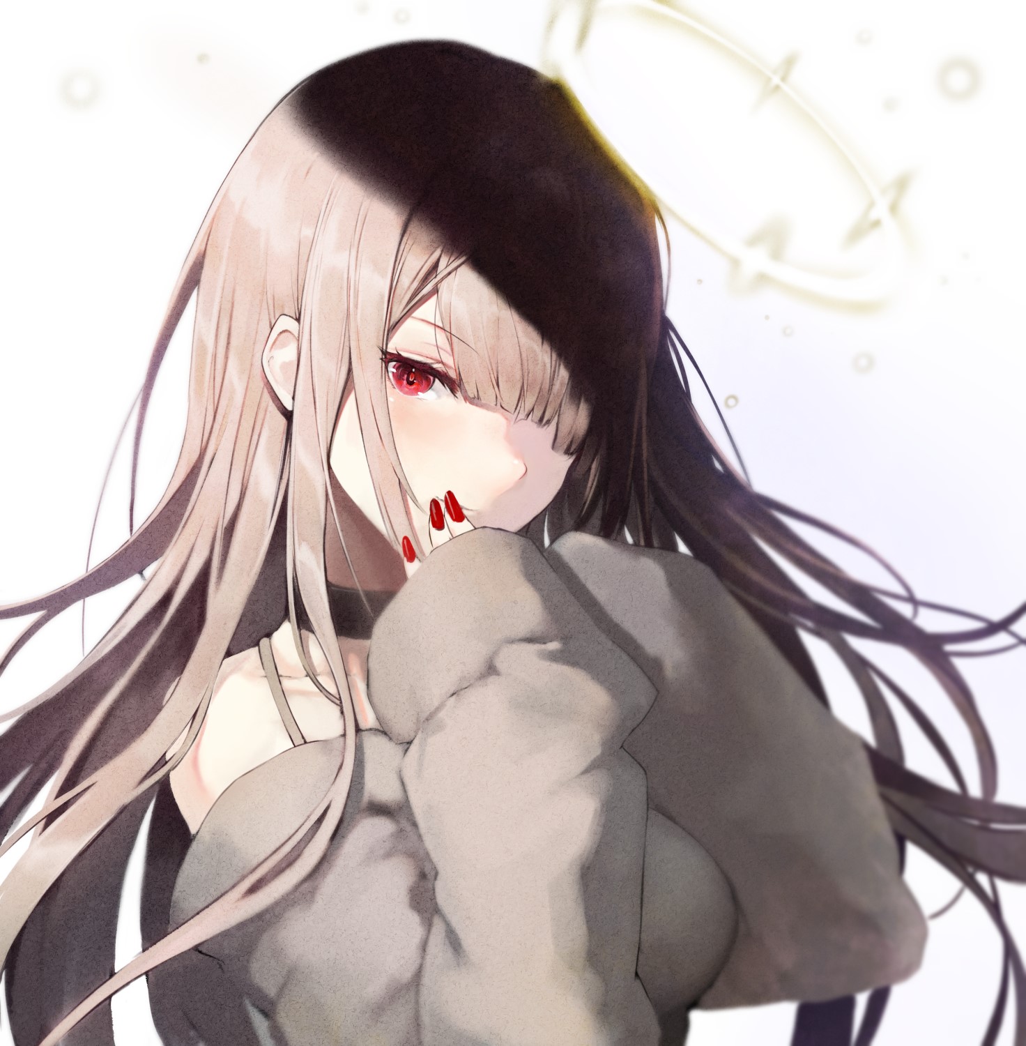 Haori Iori with Red Eyes and Long Hair HD Phone Wallpaper