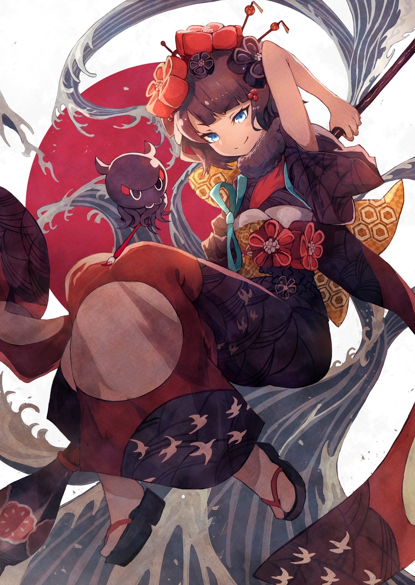Katsushika Hokusai Dynamic Anime Artwork HD Phone Wallpaper