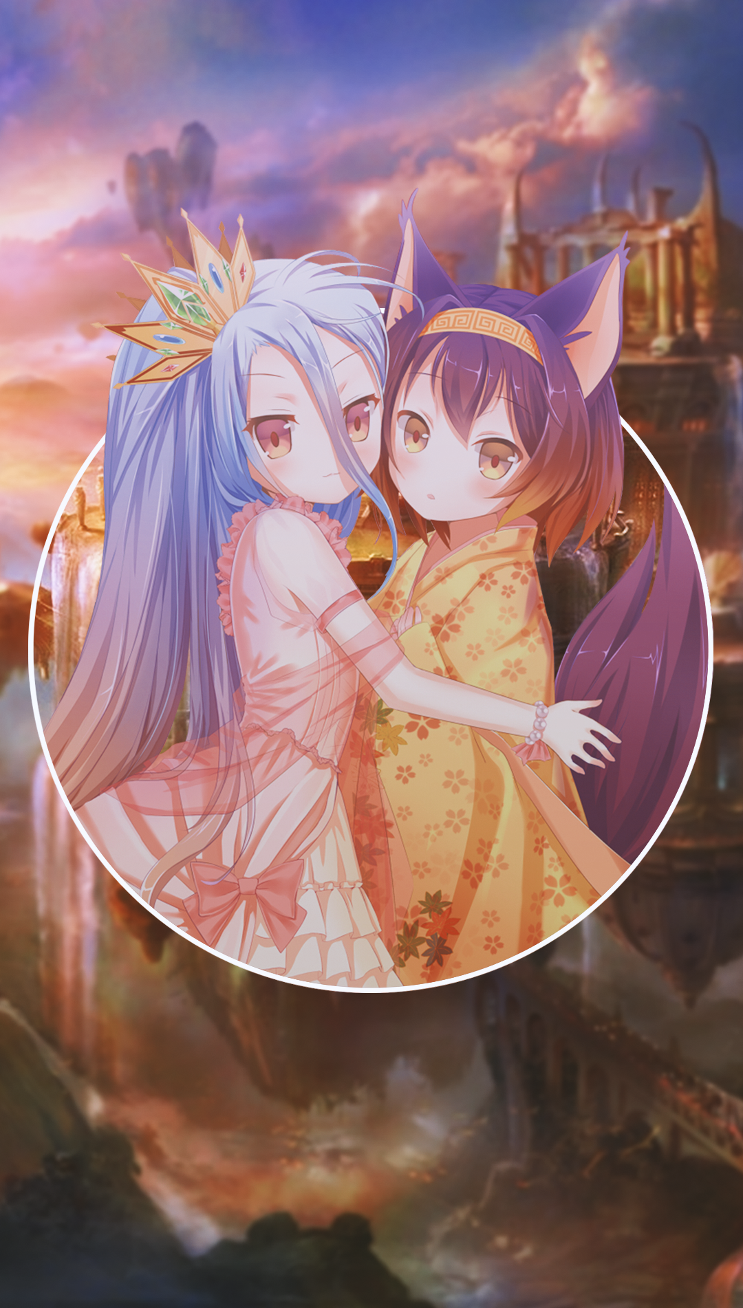 Shiro and Hatsuse Izuna from No Game No Life HD Phone Wallpaper