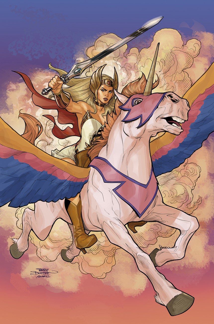 She-Ra riding a winged unicorn HD Phone Wallpaper