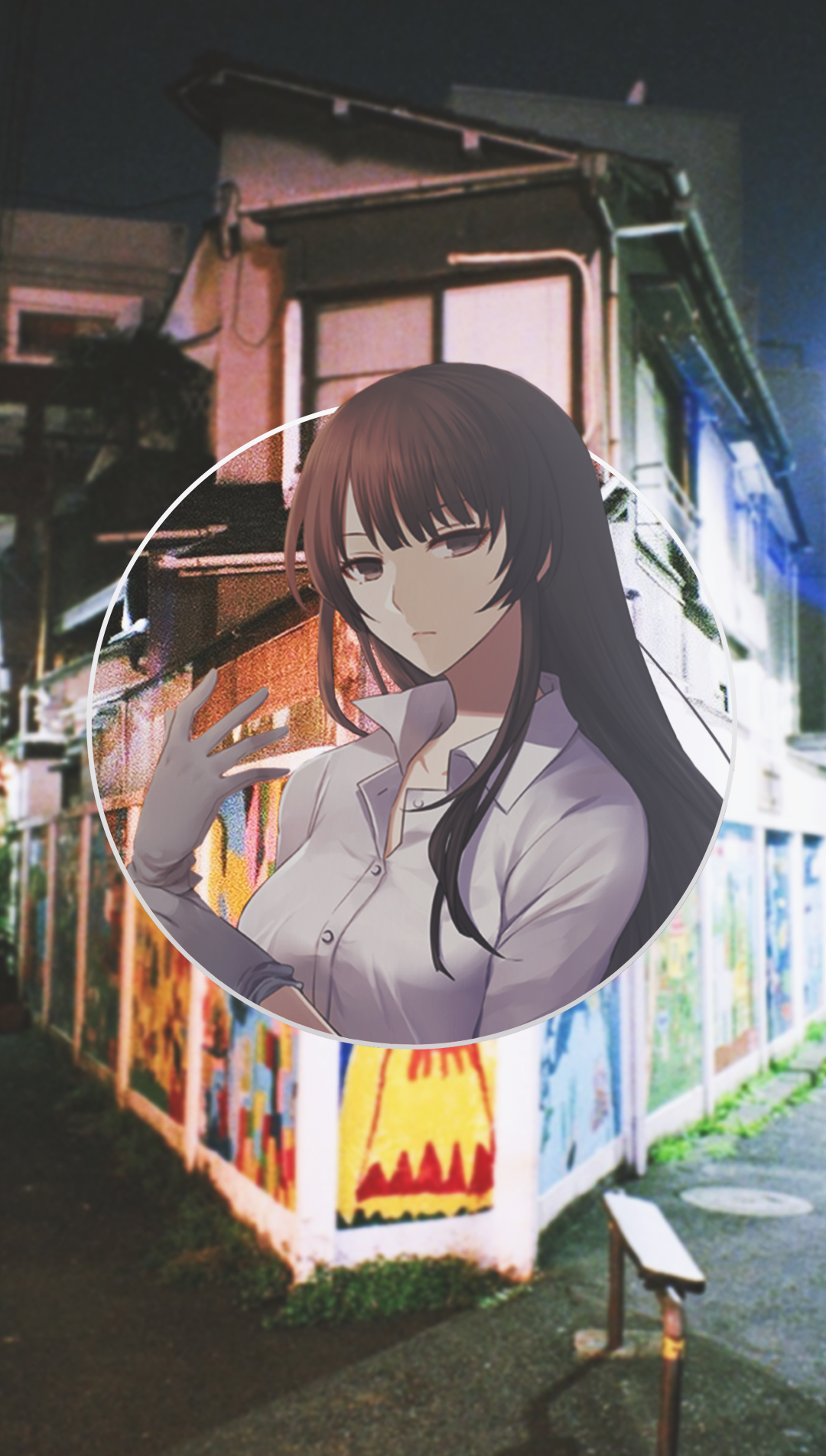 Anime girl with dark hair in a white shirt HD Phone Wallpaper