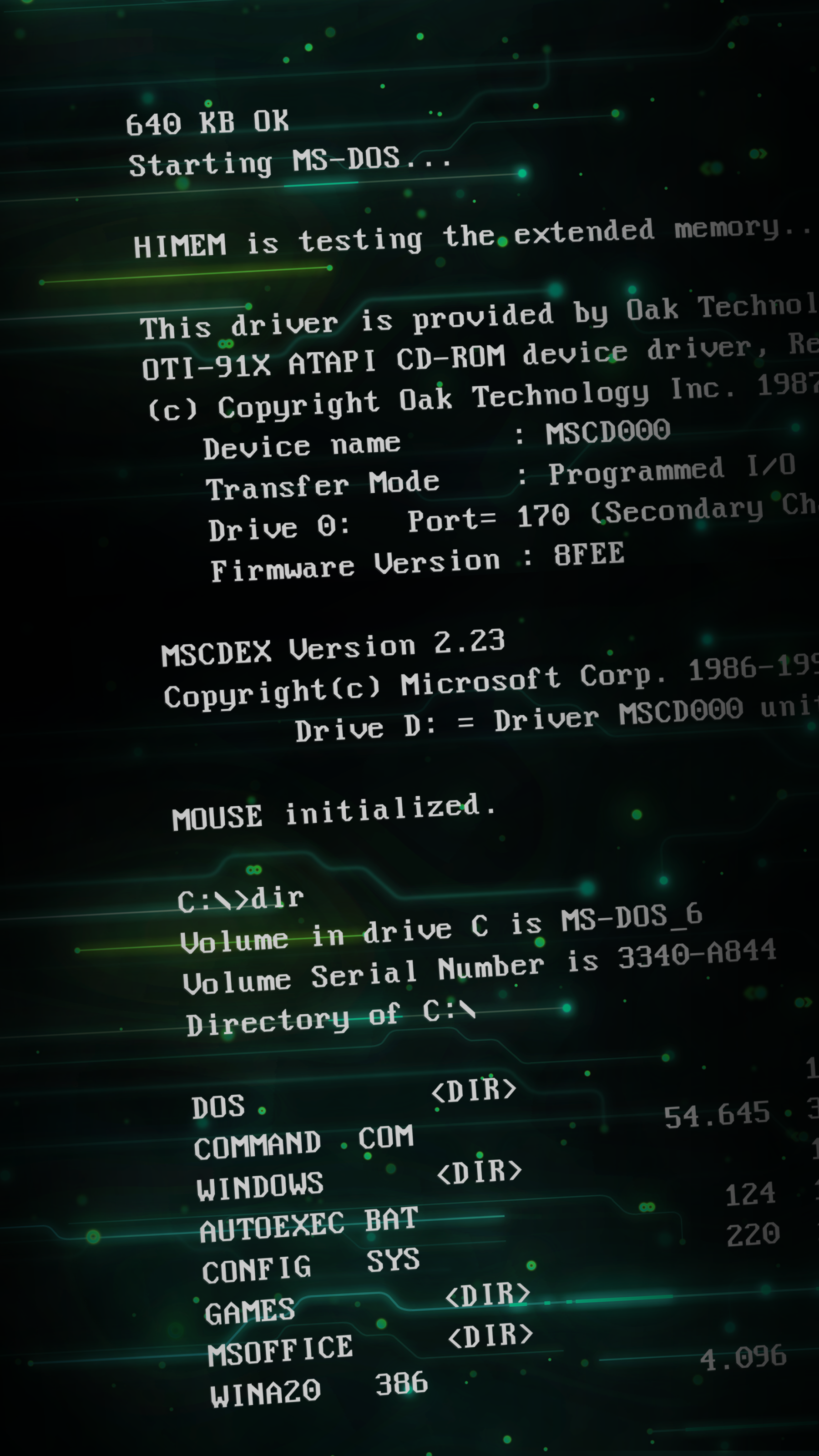 MS-DOS boot screen with CD-ROM driver information HD Phone Wallpaper