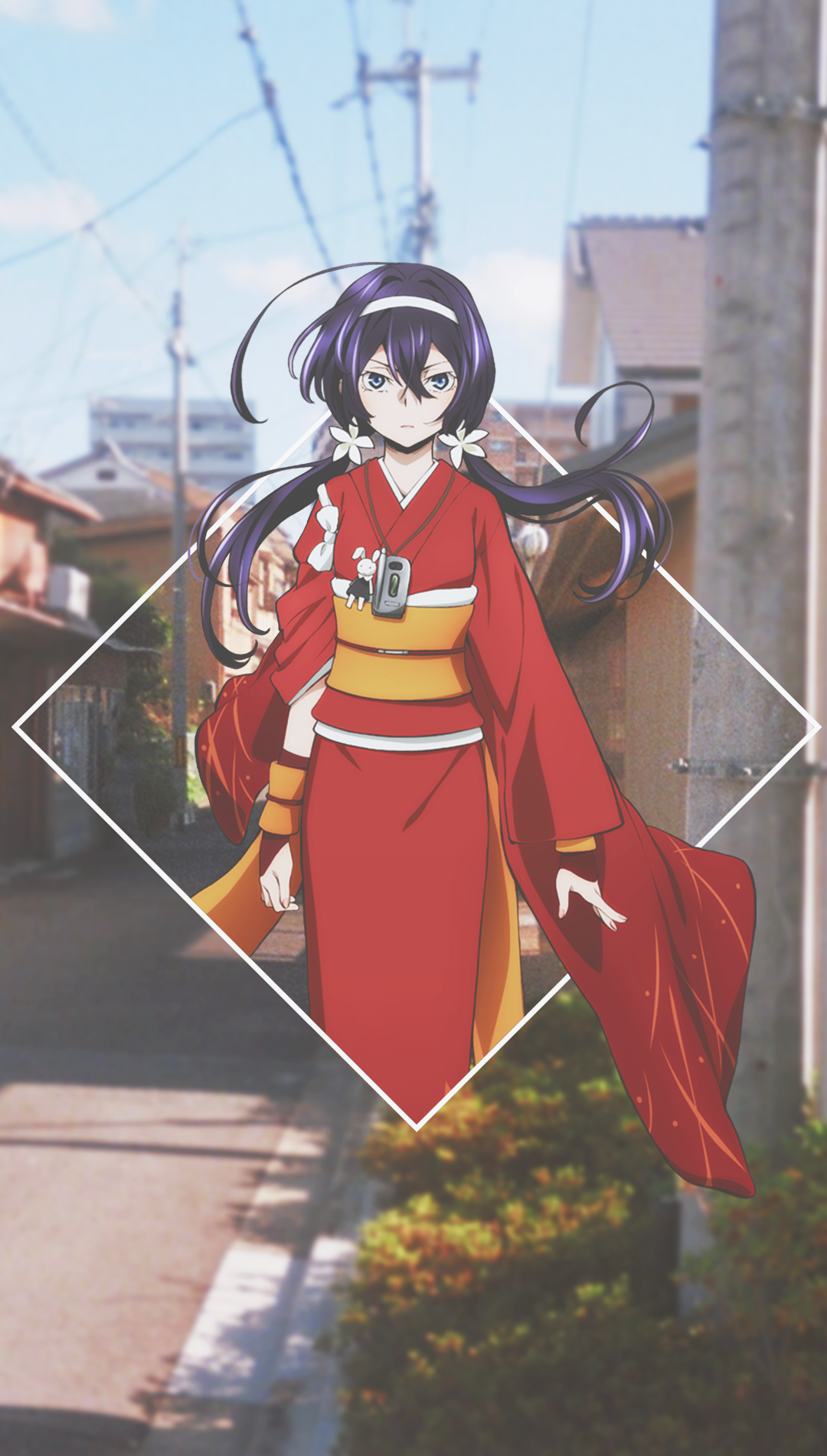Izumi Kyoka from Bungou Stray Dogs in a red kimono HD Phone Wallpaper