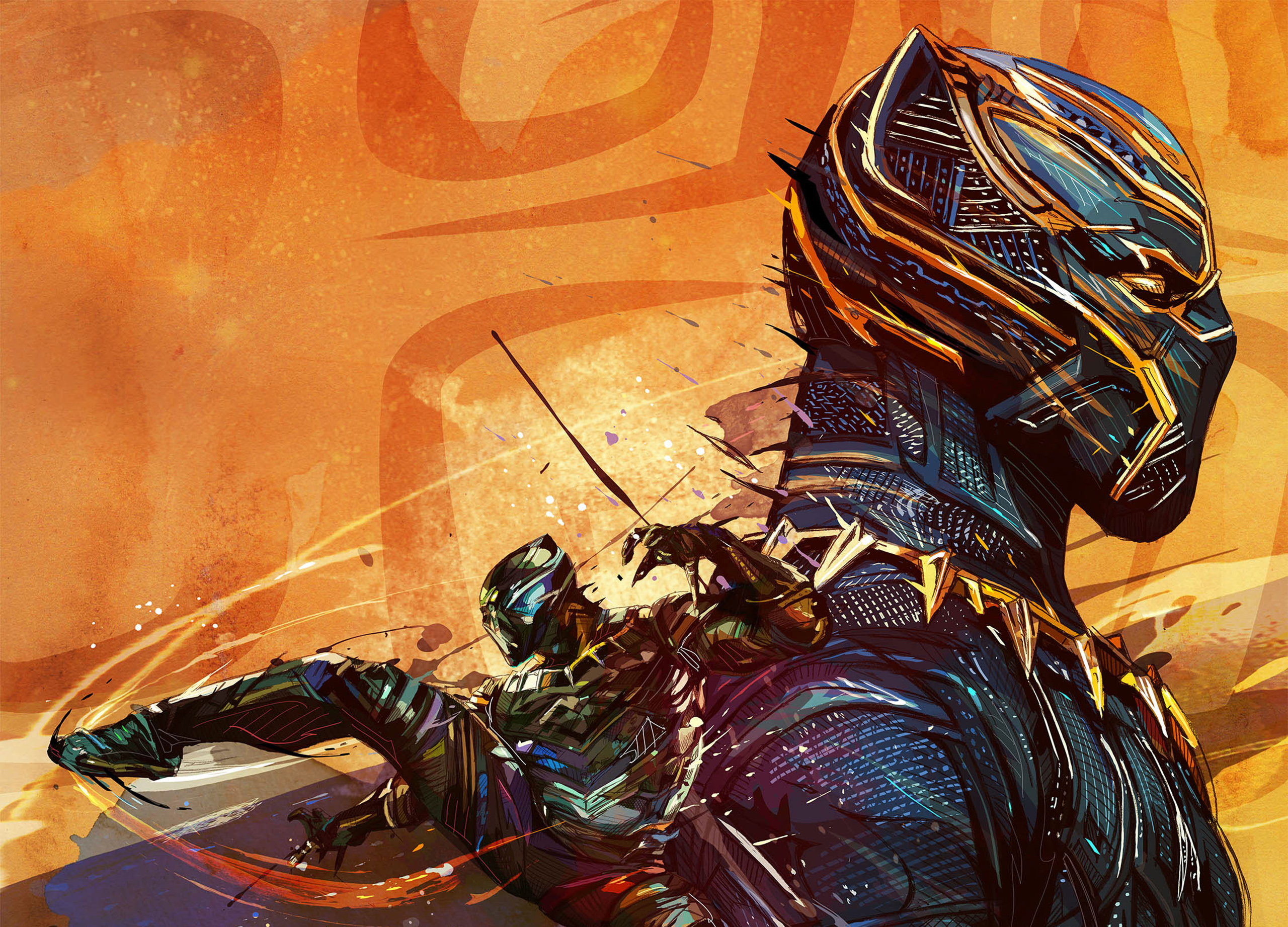 Black Panther Artwork HD Wallpaper