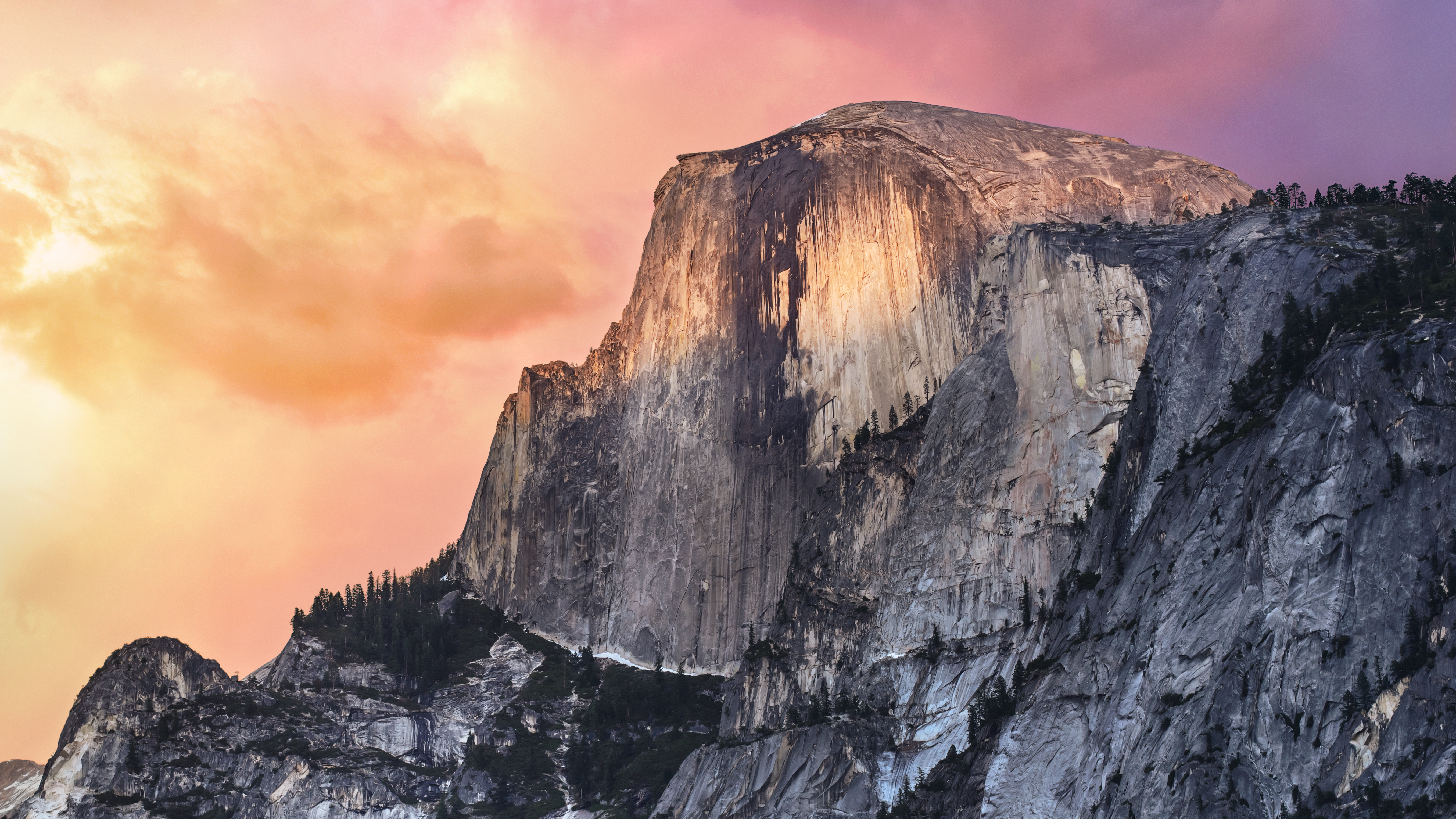 Half Dome mountain in Yosemite National Park at sunset HD Wallpaper