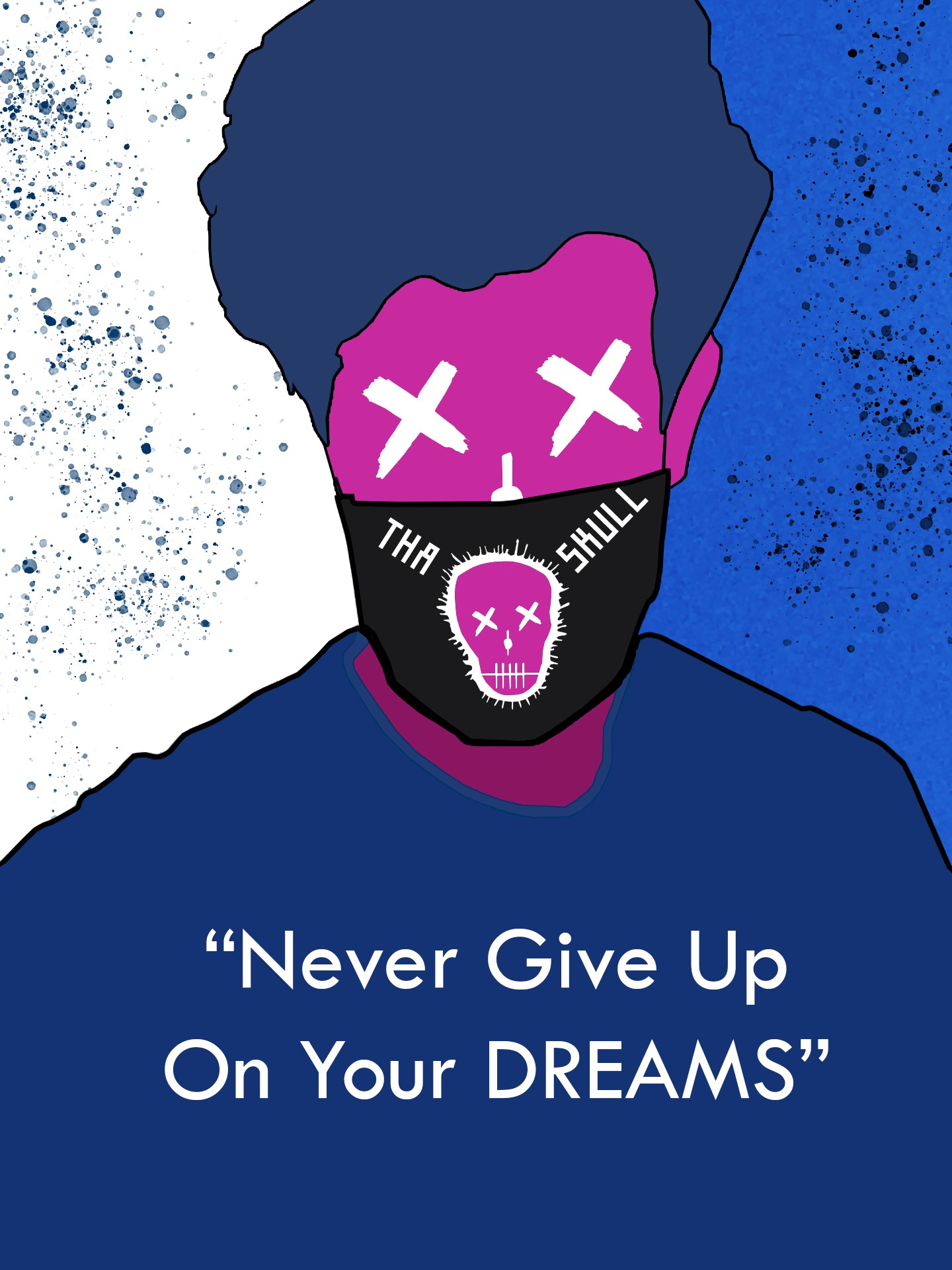 Artwork of a person with a skull mask and a quote HD Phone Wallpaper