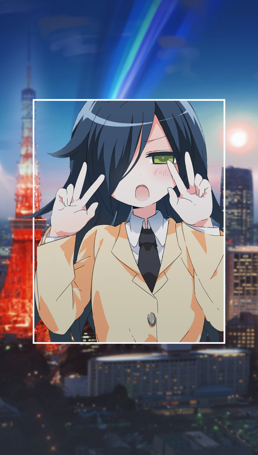 Tomoko Kuroki from Watashi ga Motenai no wa Dou Kangaetemo Omaera ga Warui! making peace signs HD Phone Wallpaper