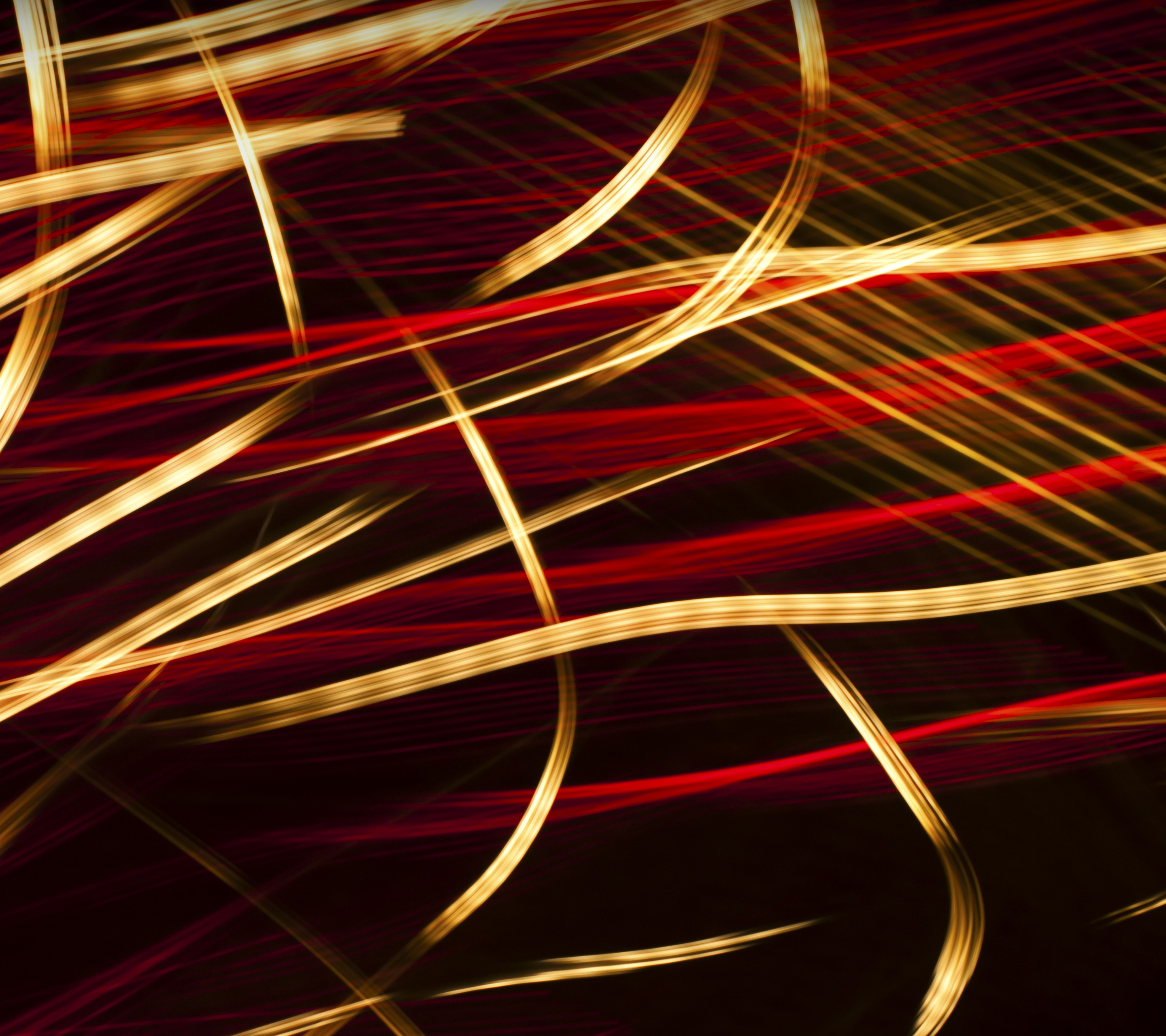 Abstract Red and Golden Light Streaks HD Wallpaper
