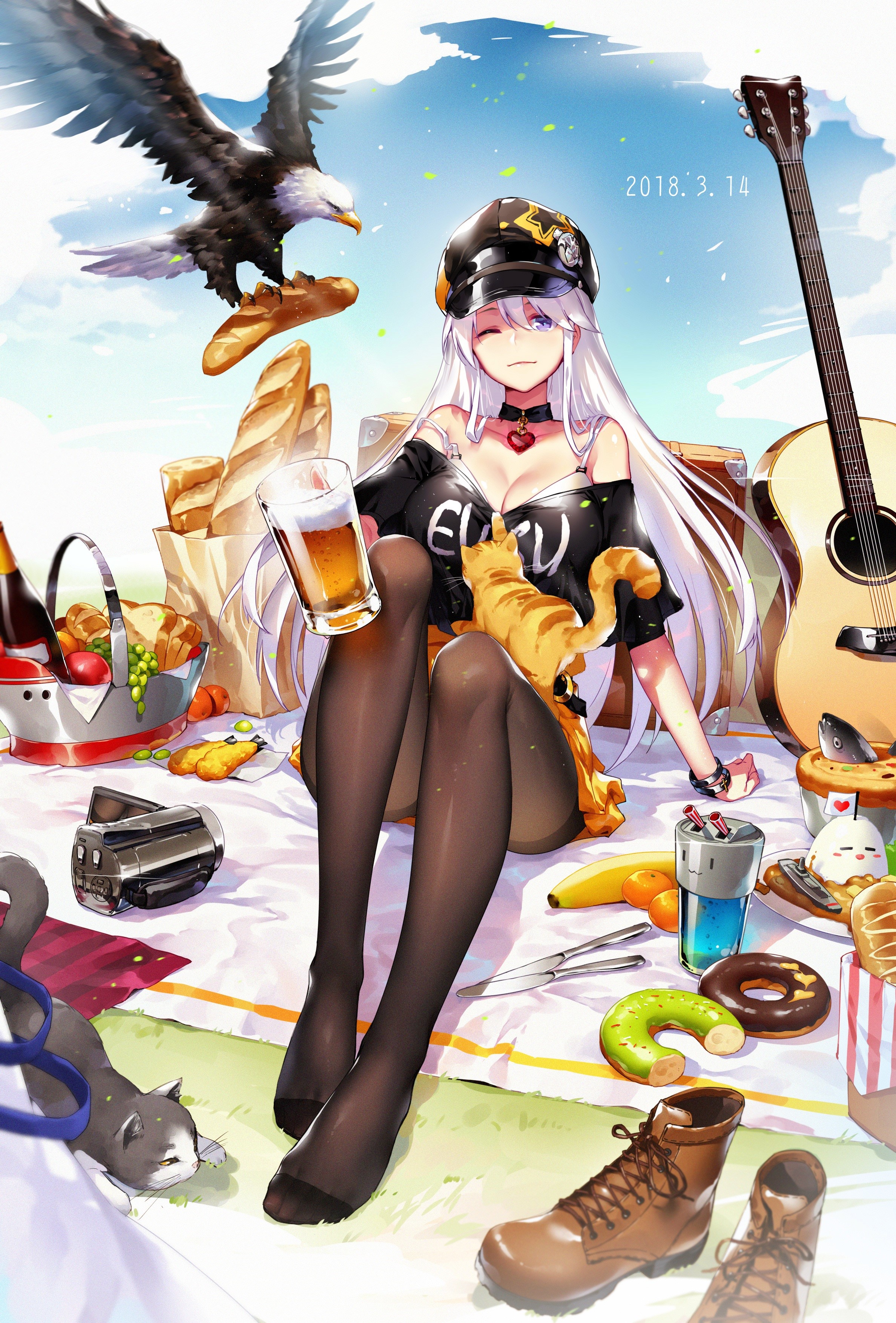 Enterprise from Azur Lane having a picnic HD Phone Wallpaper