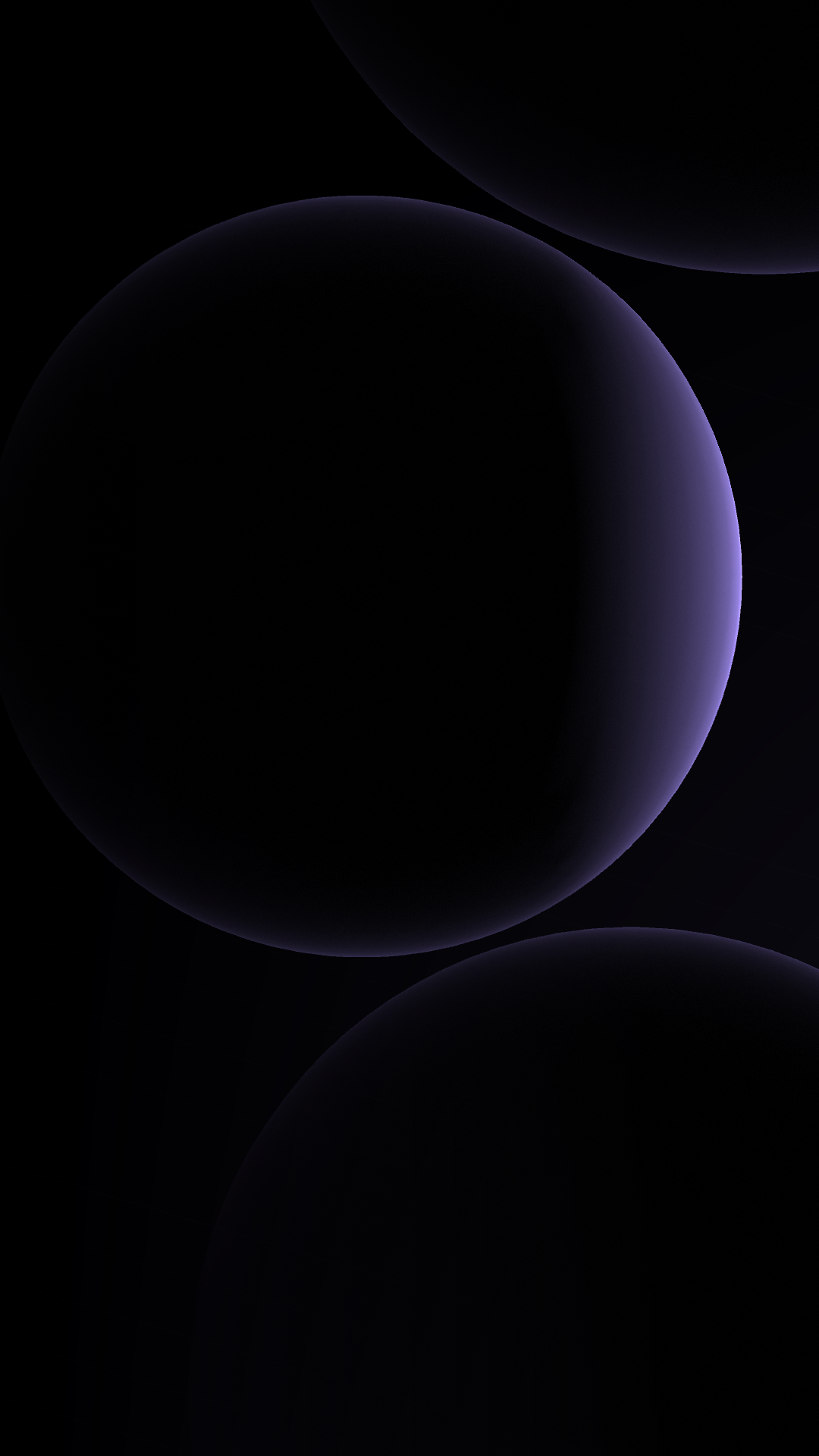 Abstract dark planets with purple glow HD Phone Wallpaper
