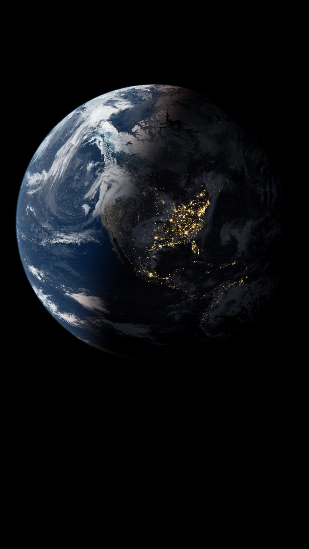 Earth from space at night HD Phone Wallpaper