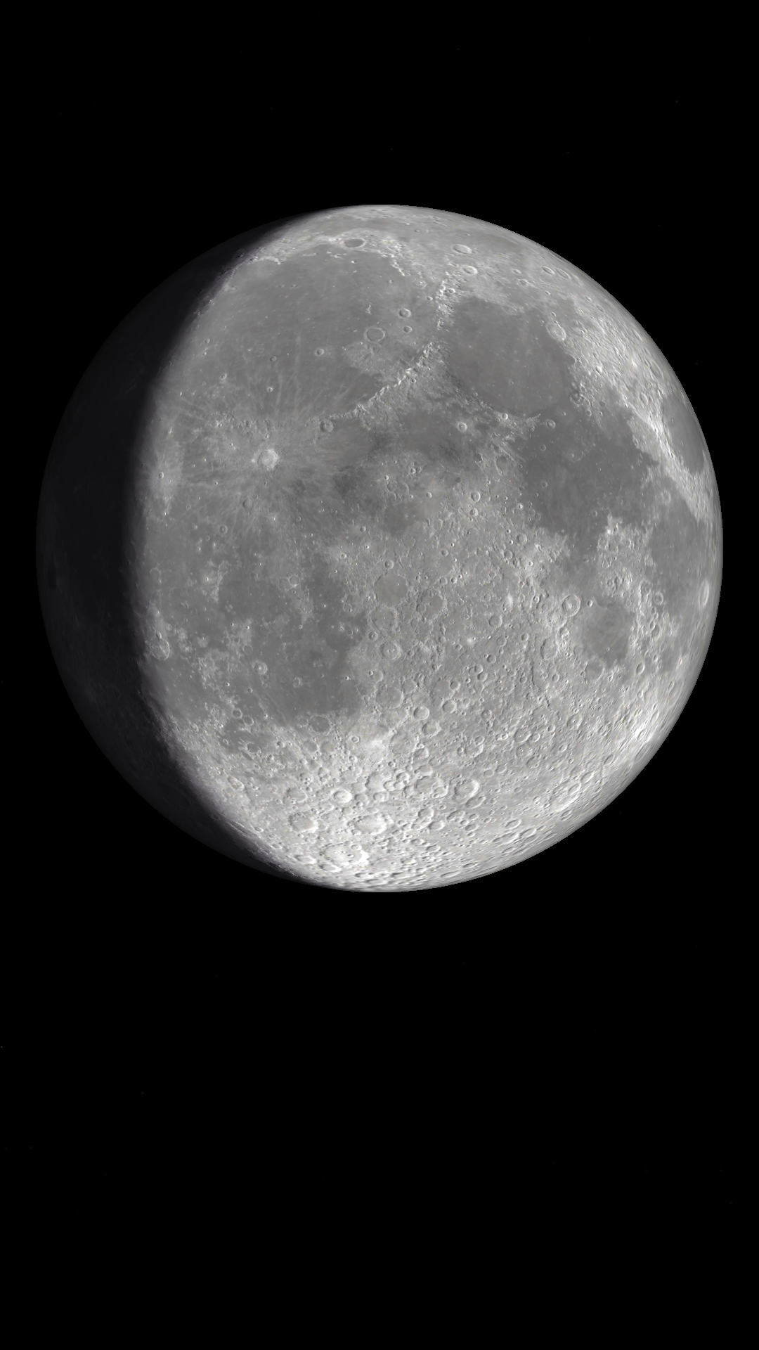 The Moon in monochrome against a black background HD Phone Wallpaper