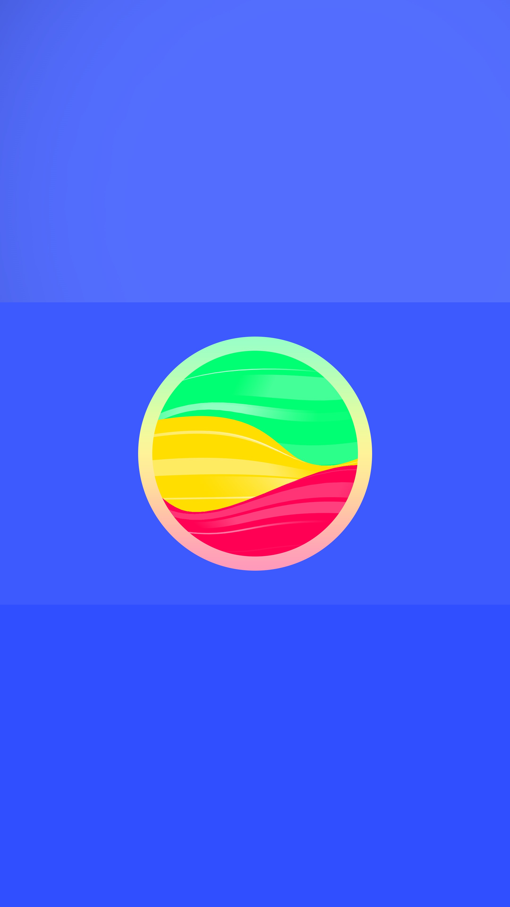 Abstract circle with colorful waves on blue background HD Phone Wallpaper