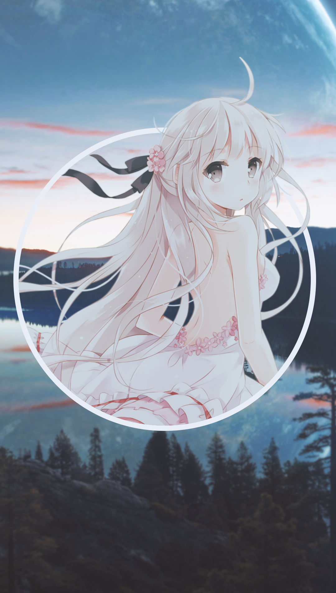 Anime girl with blonde hair in a white dress HD Phone Wallpaper
