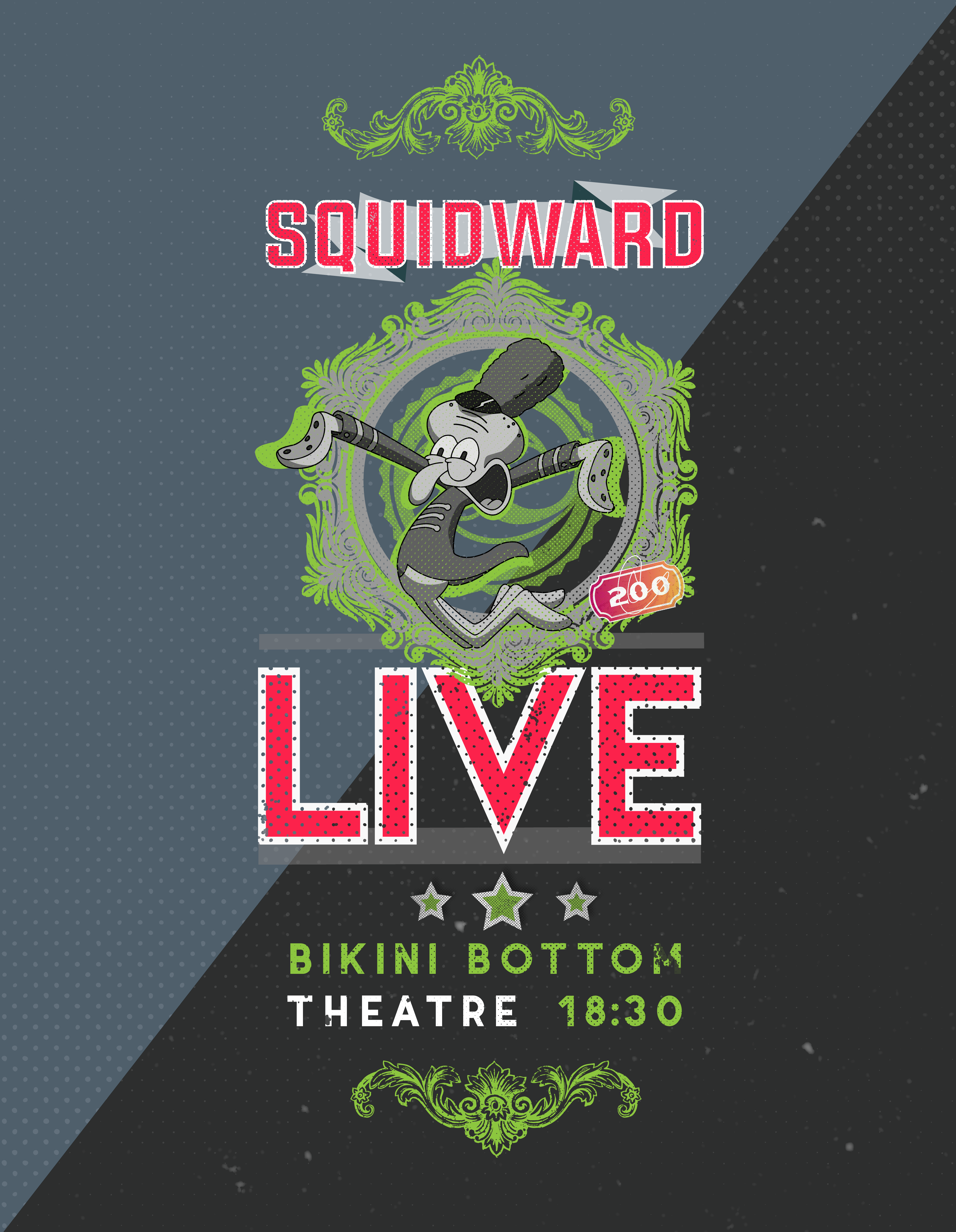 Squidward Live at Bikini Bottom Theatre HD Phone Wallpaper