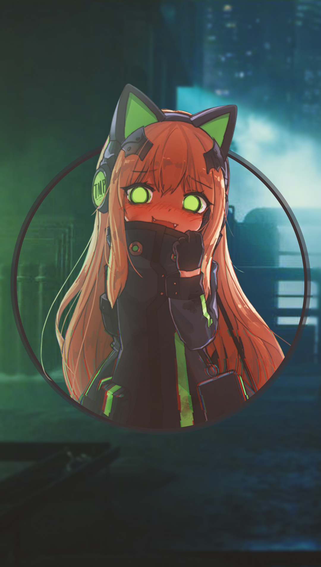 Anime girl with headphones and cat ears HD Phone Wallpaper
