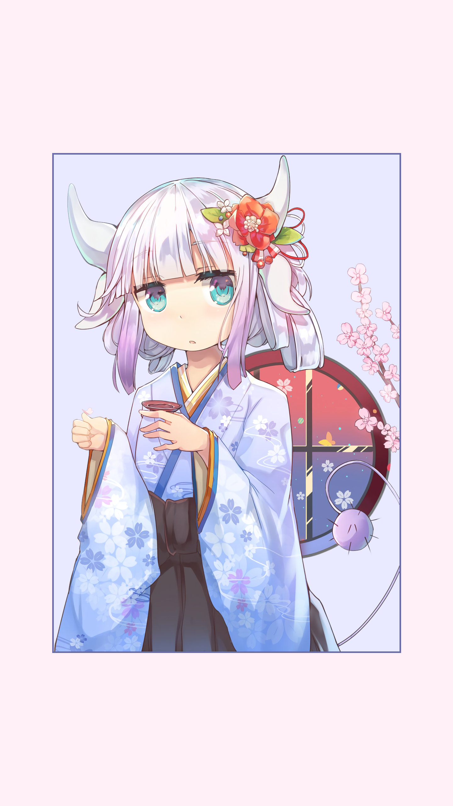Kanna Kamui from Kobayashi-san Chi no Maid Dragon in Kimono HD Phone Wallpaper