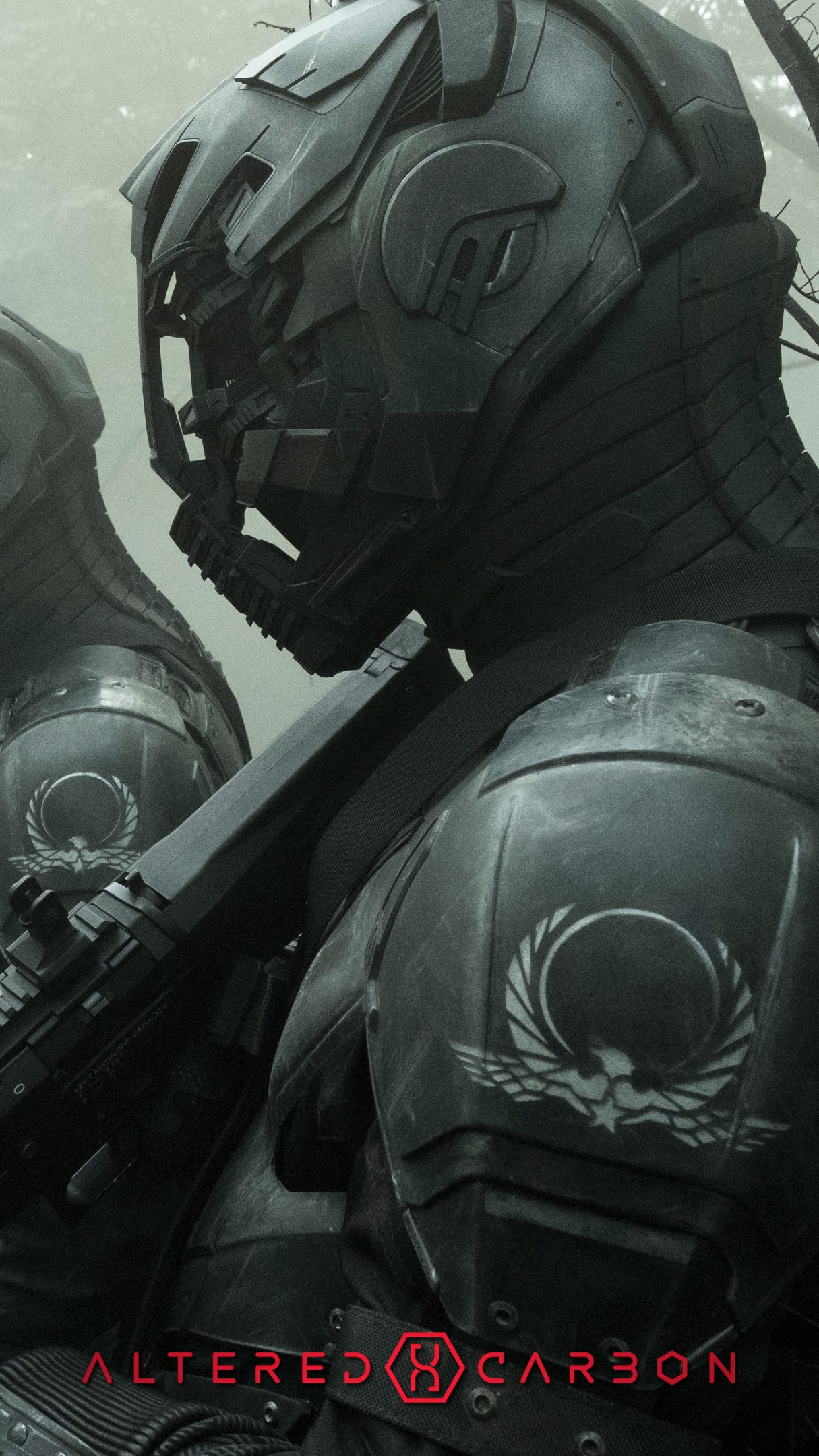 Altered Carbon soldiers in futuristic armor HD Phone Wallpaper