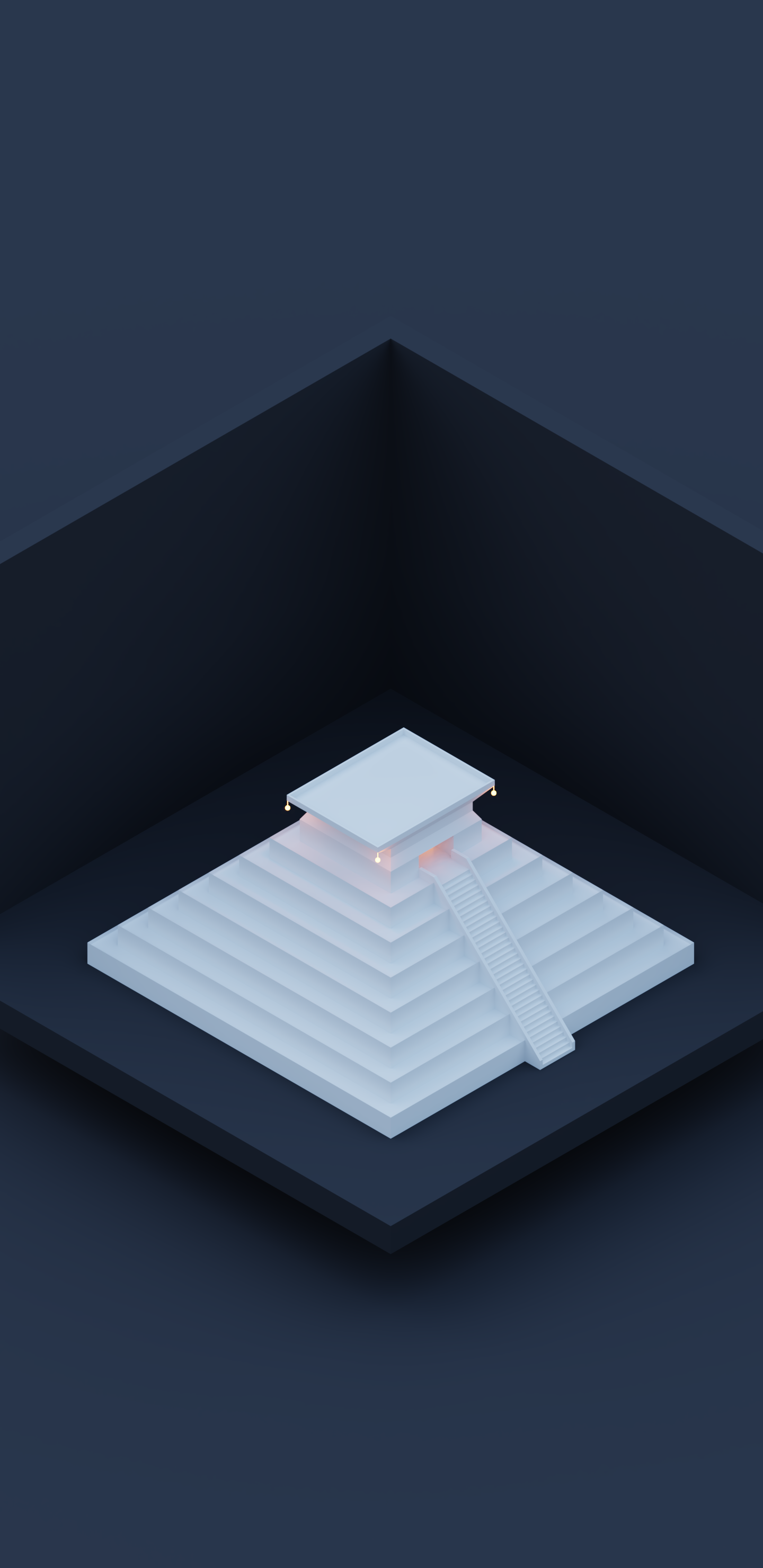 Minimalist isometric pyramid with stairs HD Phone Wallpaper