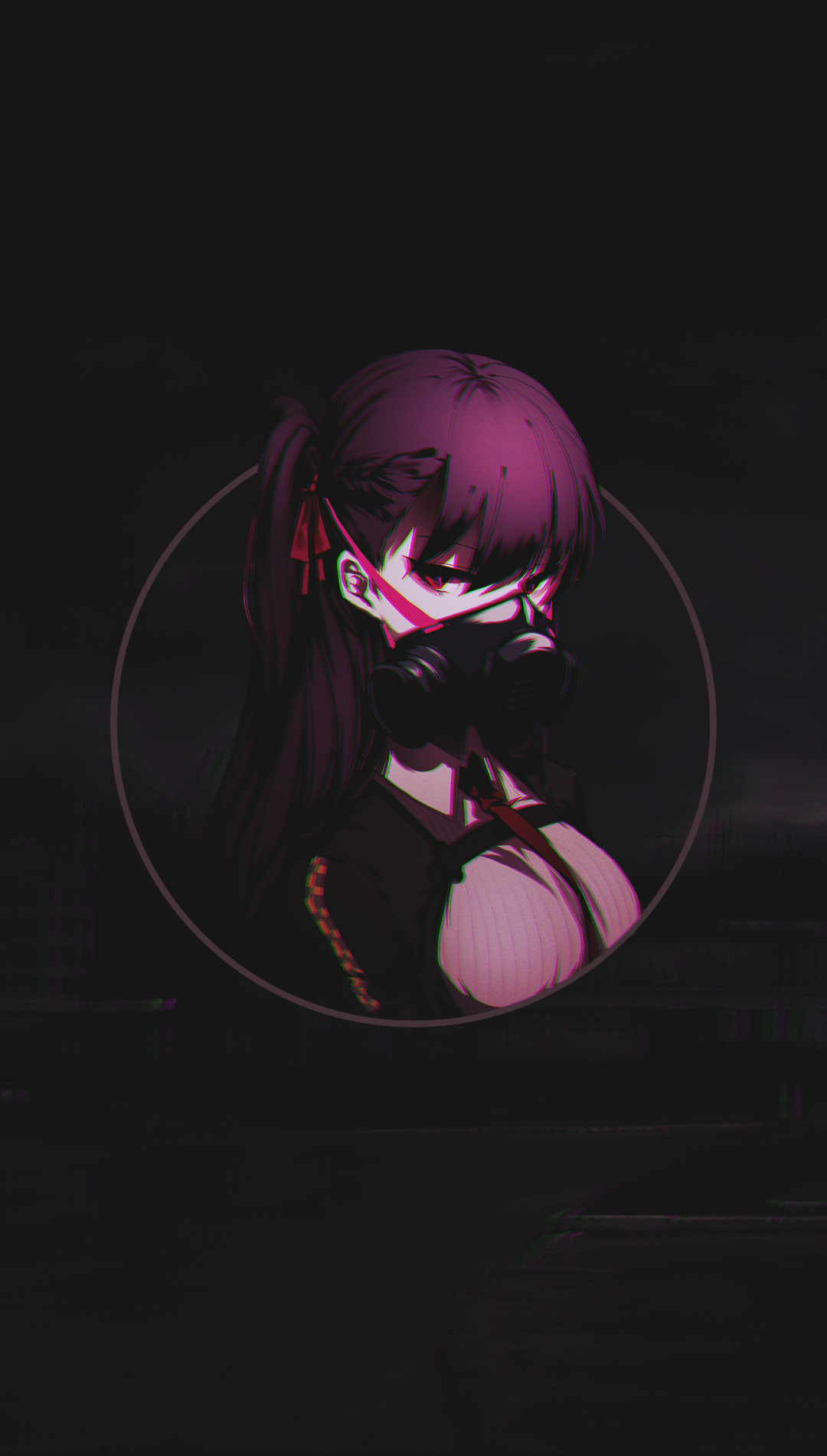 Anime girl with gas mask HD Phone Wallpaper
