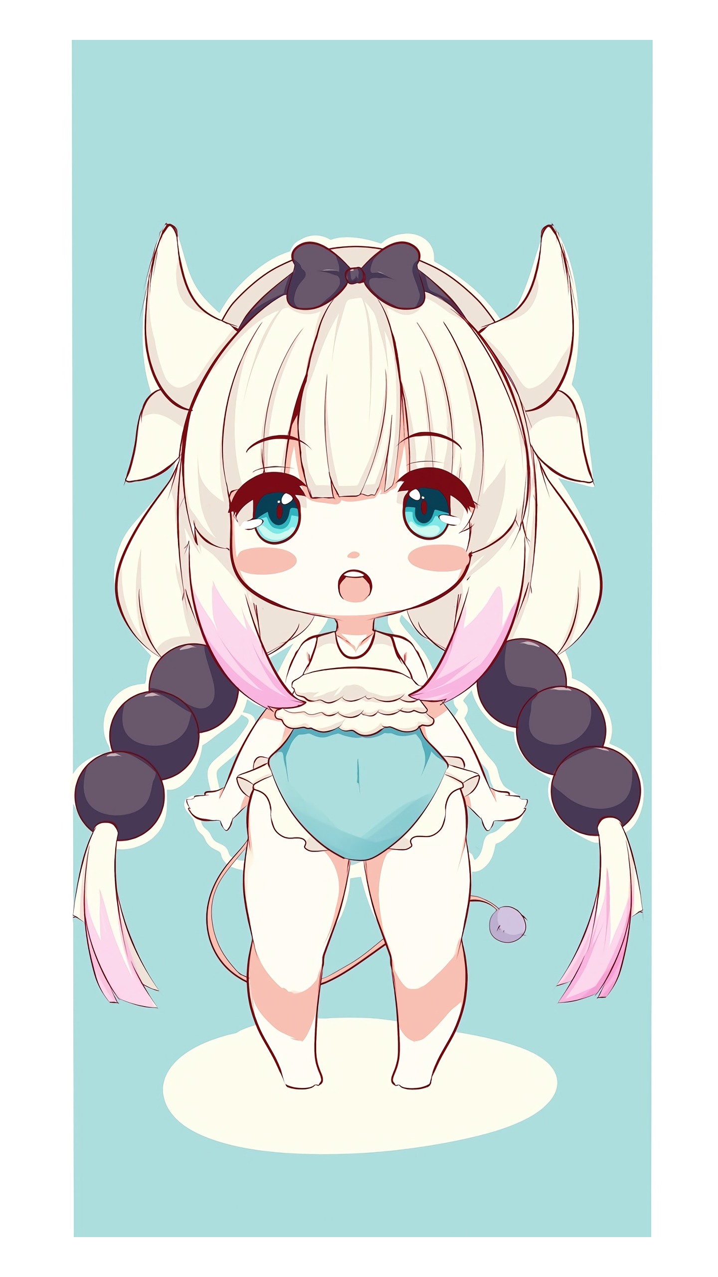 Kanna Kamui from Kobayashi-san Chi no Maid Dragon Chibi HD Phone Wallpaper