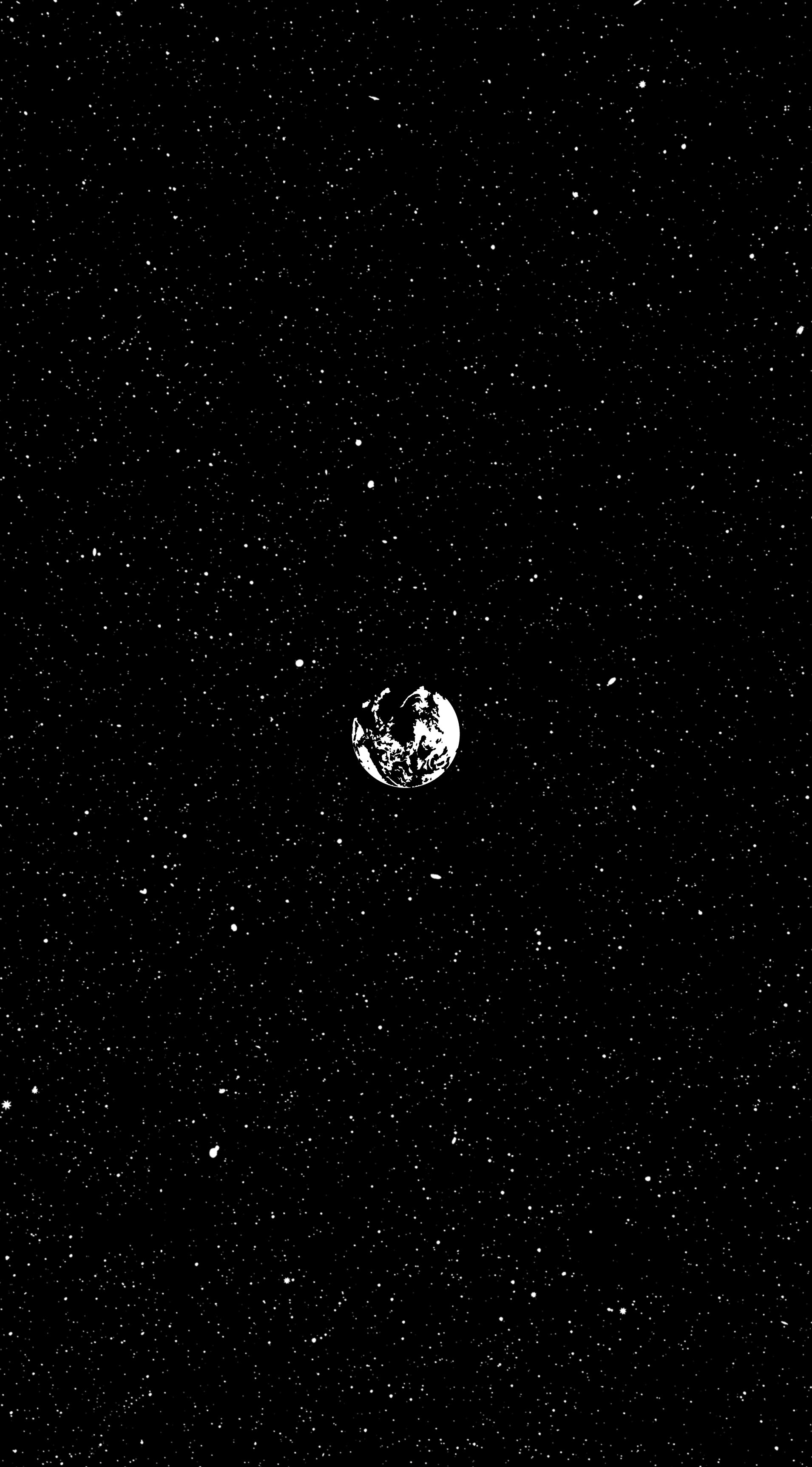 Earth in the vastness of space with stars HD Phone Wallpaper