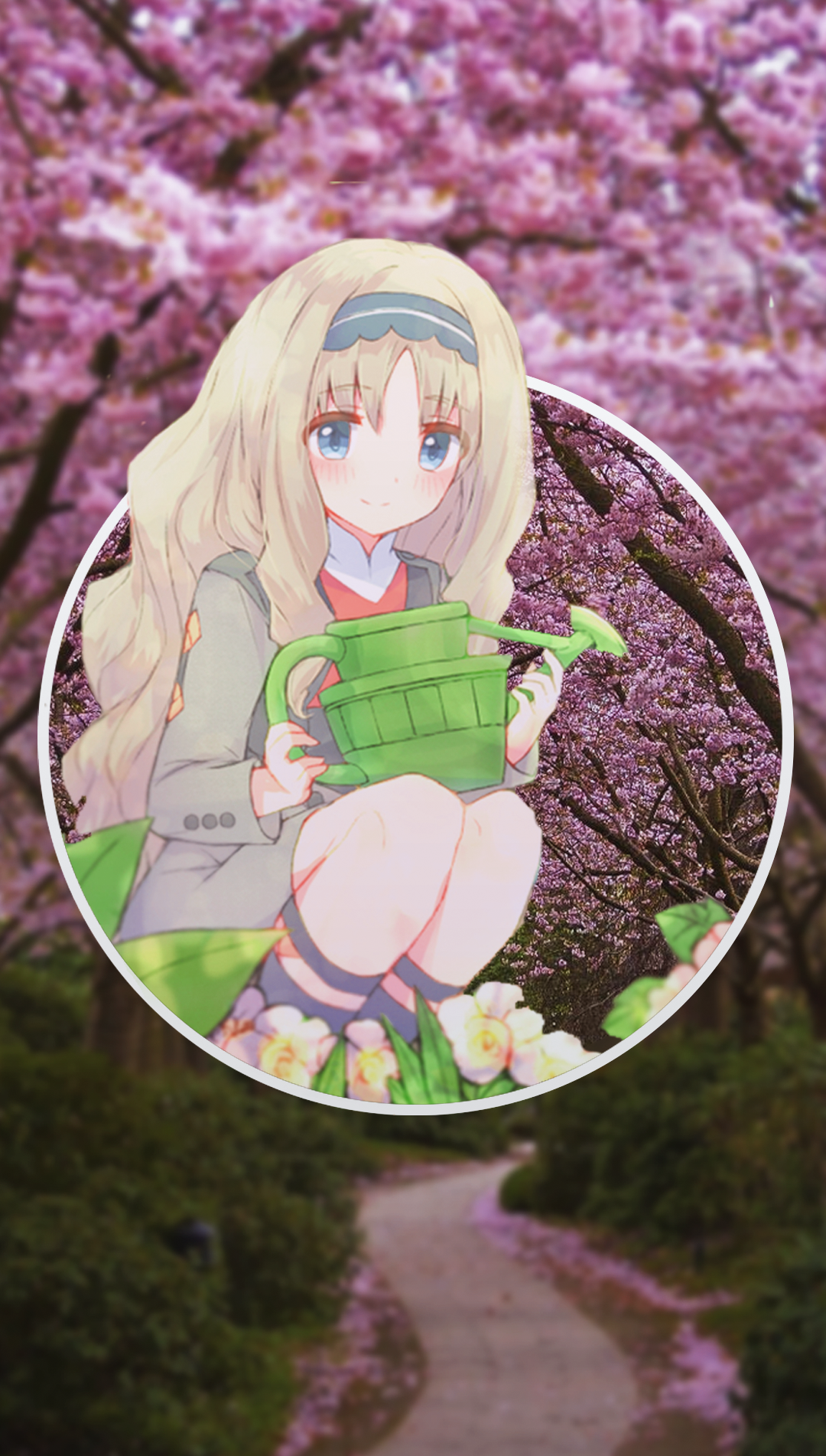 Kokoro from Darling in the FranXX with a watering can HD Phone Wallpaper
