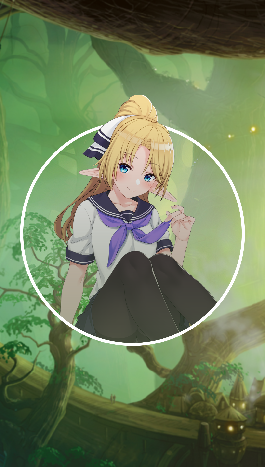 Anime girl with blonde hair and elf ears HD Phone Wallpaper