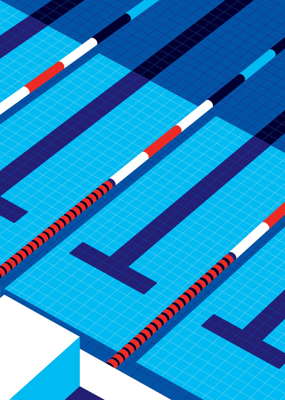 Minimalist Swimming Pool Lanes Artwork HD Phone Wallpaper