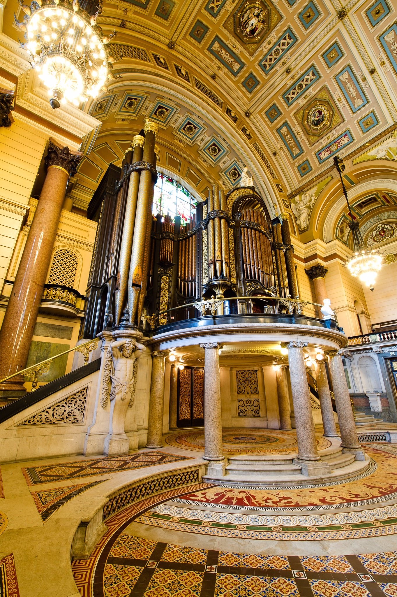 Grand Organ in St George's Hall, Liverpool, England HD Phone Wallpaper