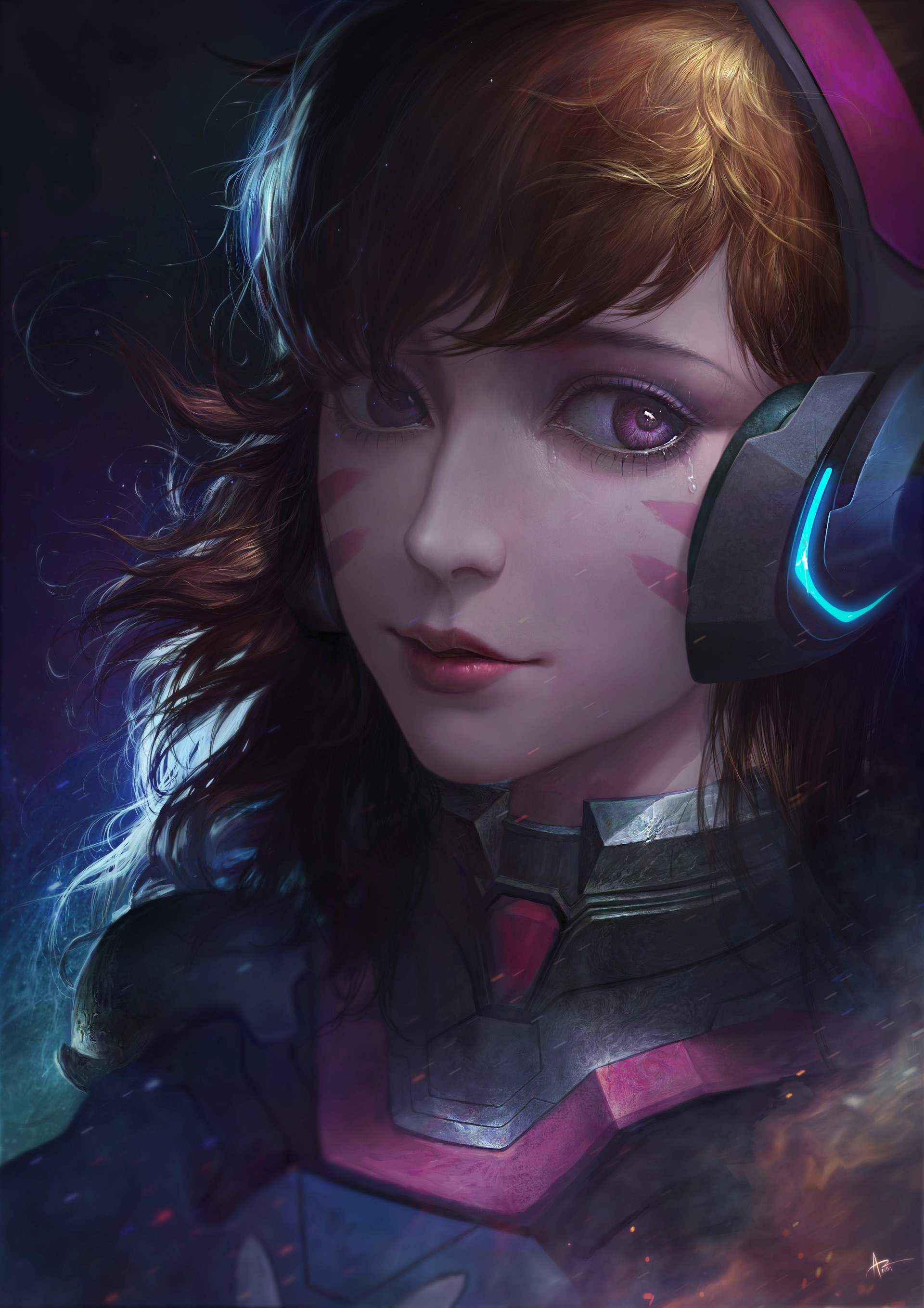 D.Va from Overwatch by JOO YANN ANG HD Phone Wallpaper