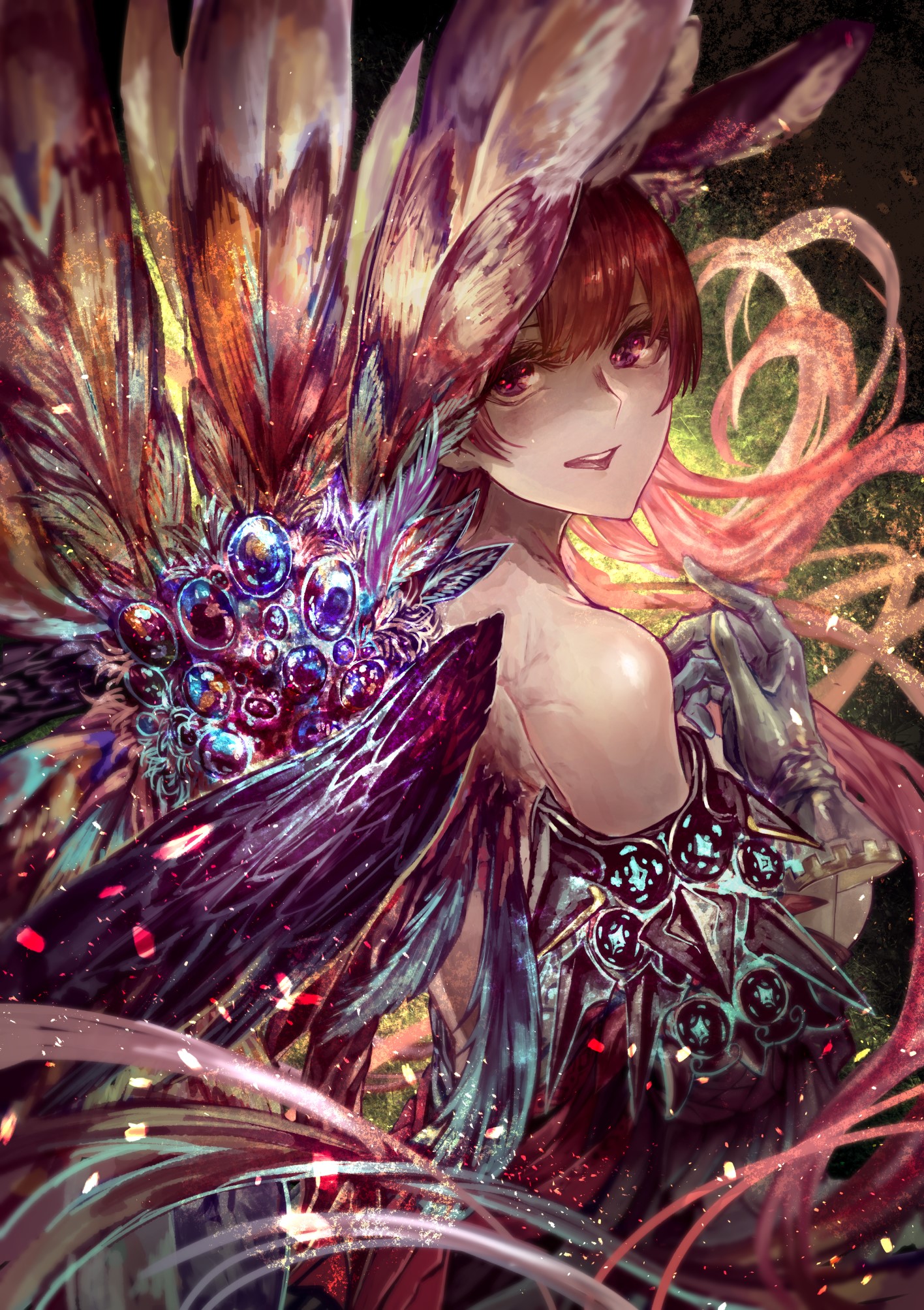 Character with ornate wings and armor HD Phone Wallpaper