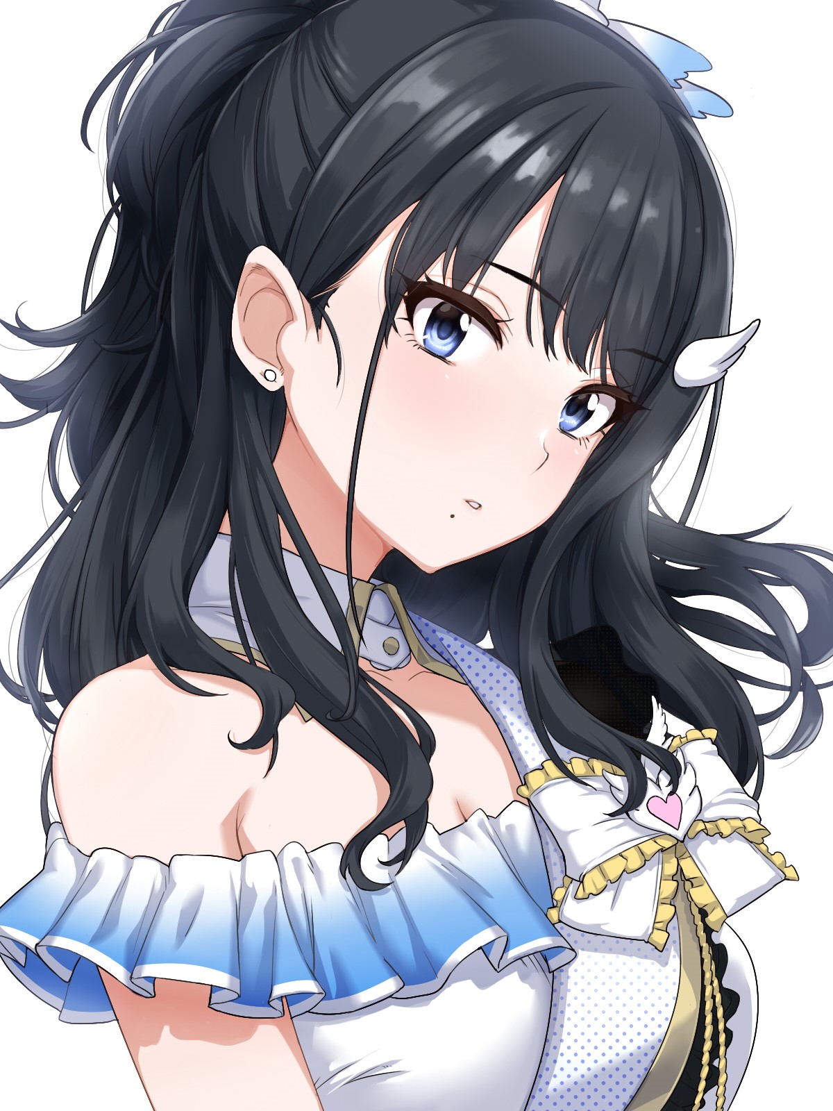 Anime girl with black hair and blue eyes HD Phone Wallpaper