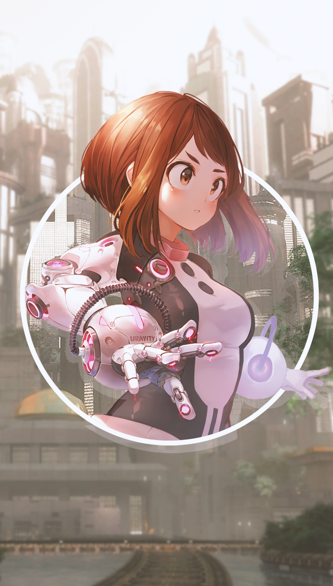 Ochako Uraraka from Boku no Hero Academia in a futuristic suit HD Phone Wallpaper