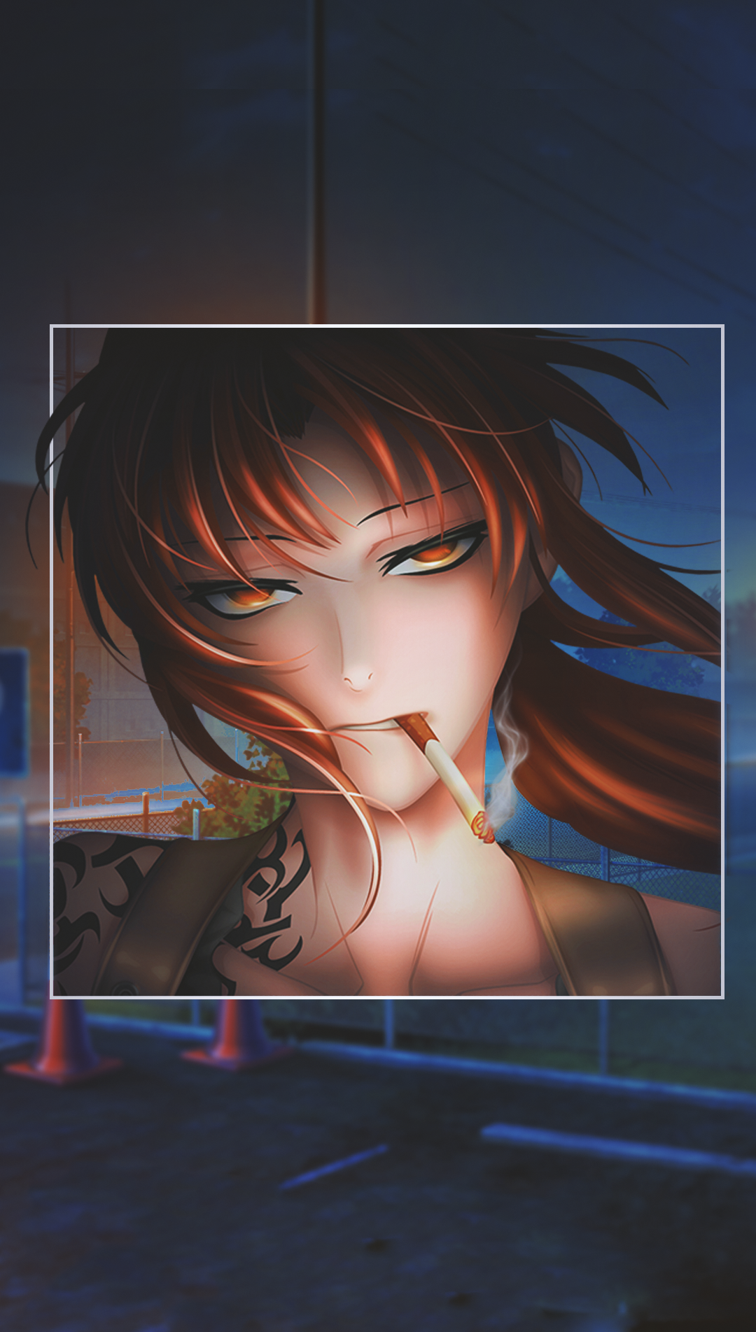 Revy from Black Lagoon smoking a cigarette HD Phone Wallpaper