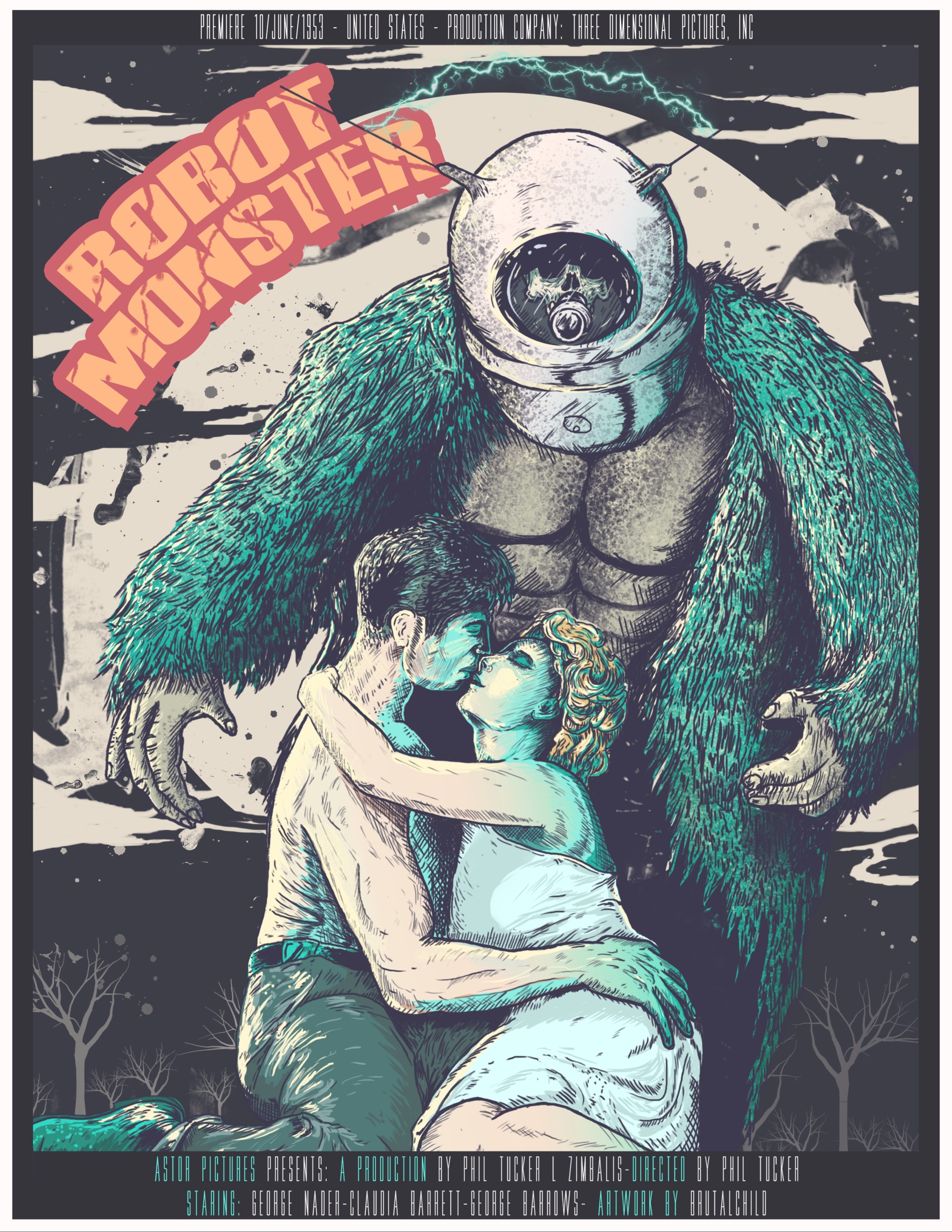 Robot Monster movie poster fan art HD Phone Wallpaper