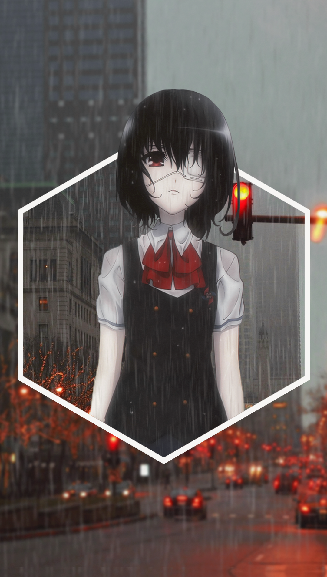 Mei Misaki from Another in the rain HD Phone Wallpaper